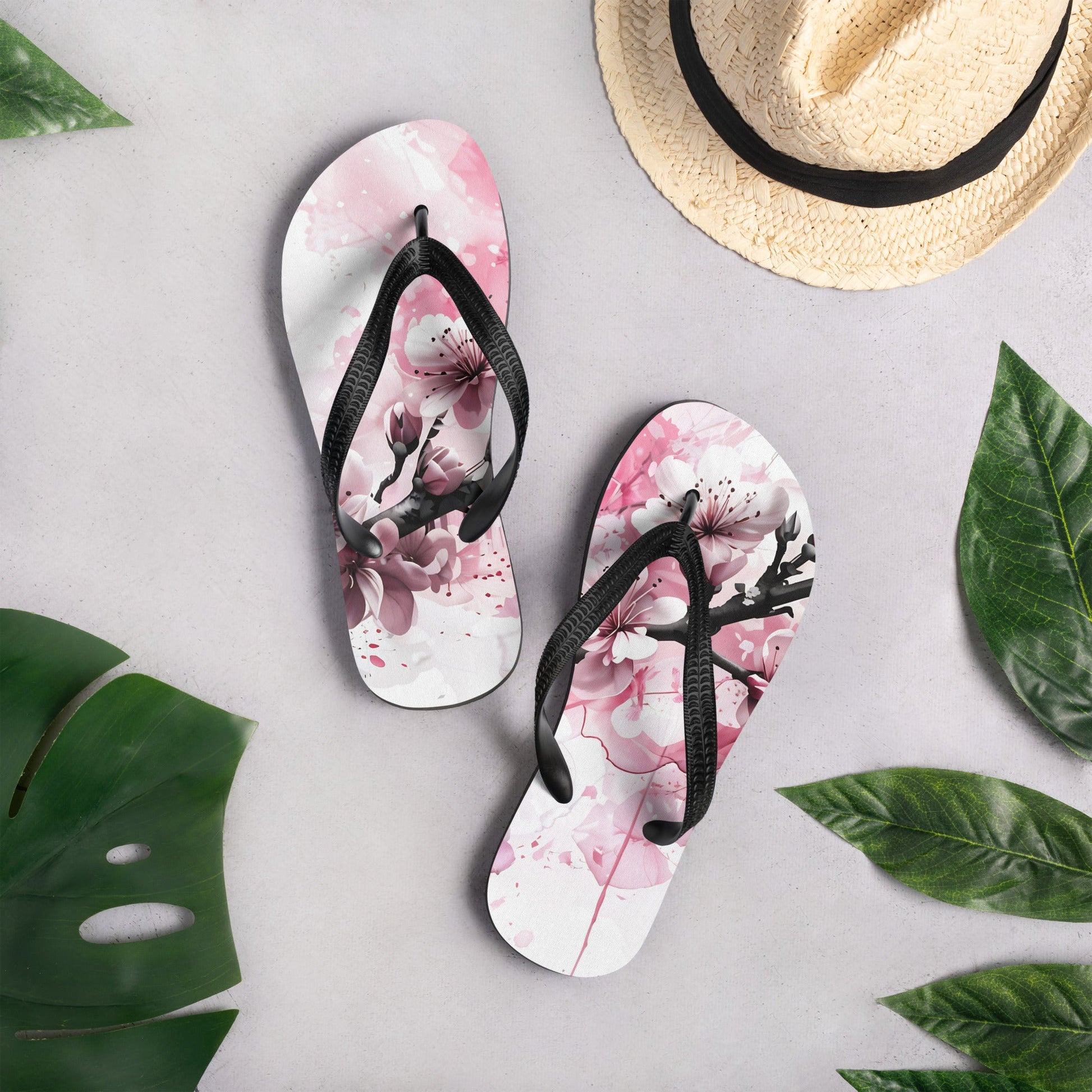 Bird On Cherry Blossom Branch Flip - Flops - Footwear - Discovery Co.