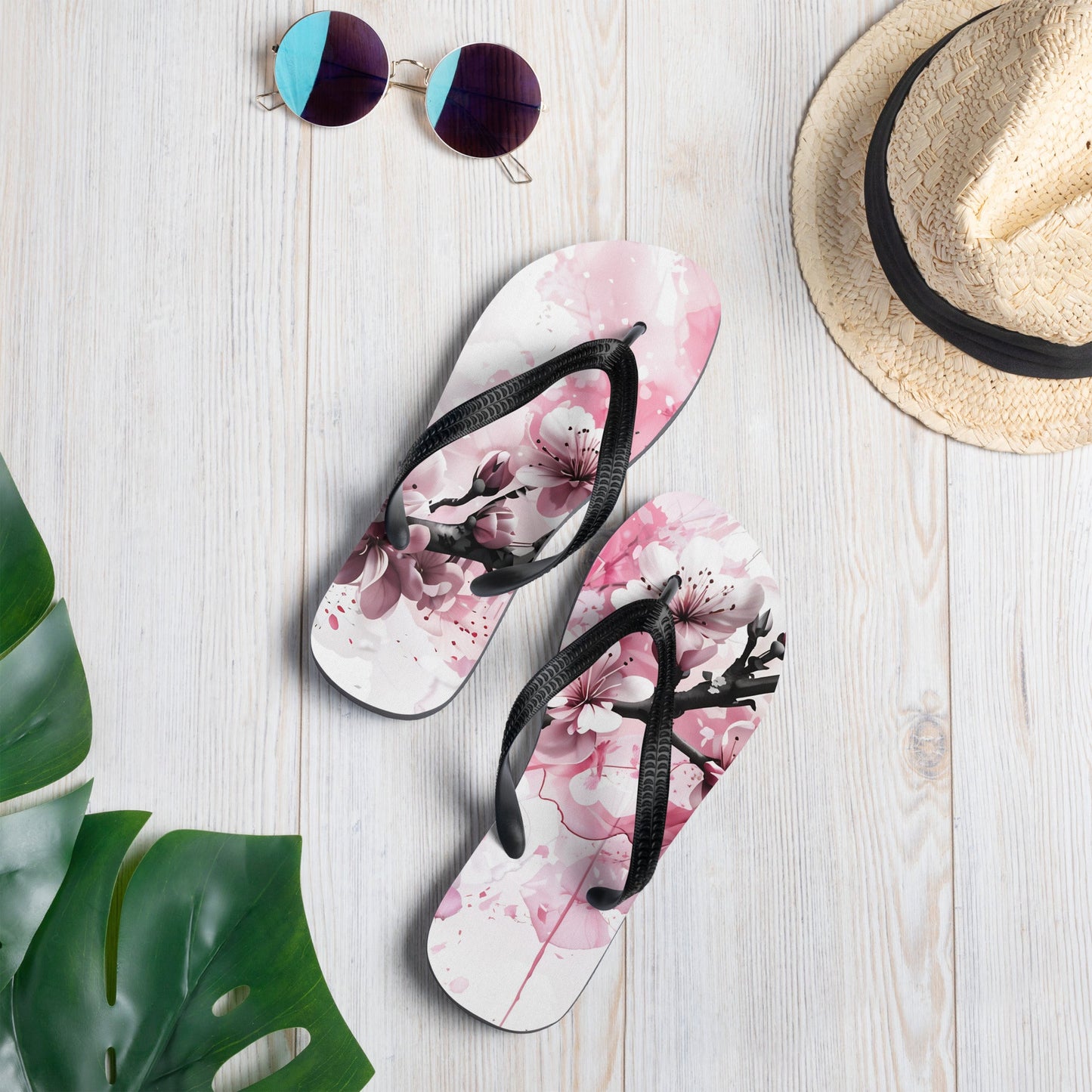 Bird On Cherry Blossom Branch Flip - Flops - Footwear - Discovery Co.