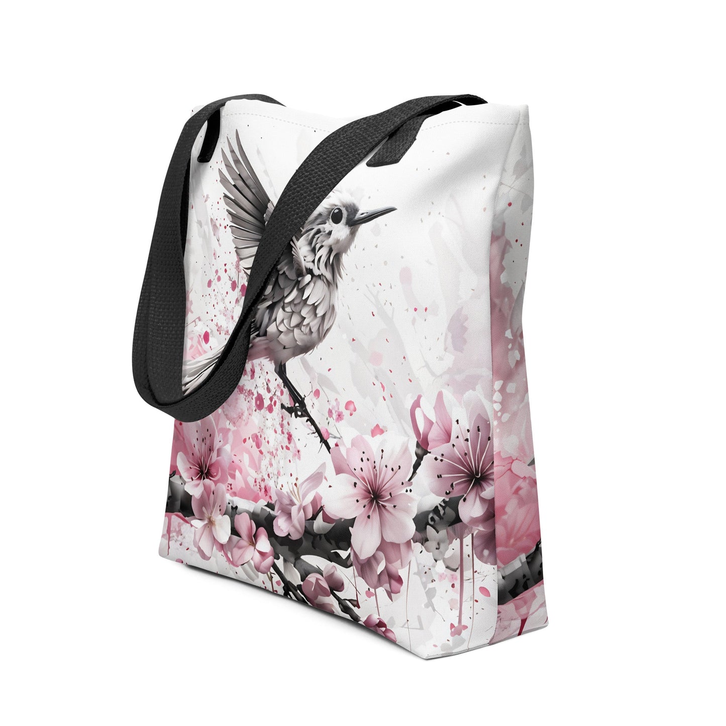 Bird On Cherry Blossom Branch Tote Bag - Tote Bags - Discovery Co.