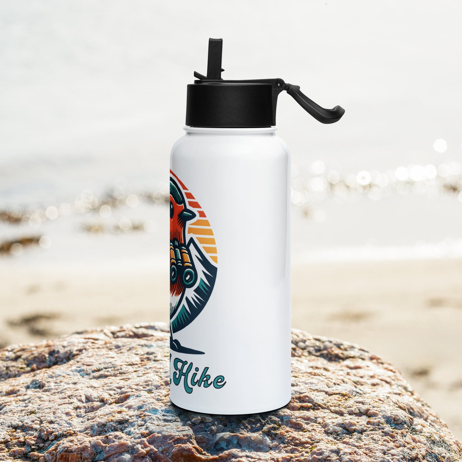 Bird Take A Hike Stainless Steel Water Bottle With Straw Lid - Stainless Steel Water Bottle With Straw Lid - Discovery Co.