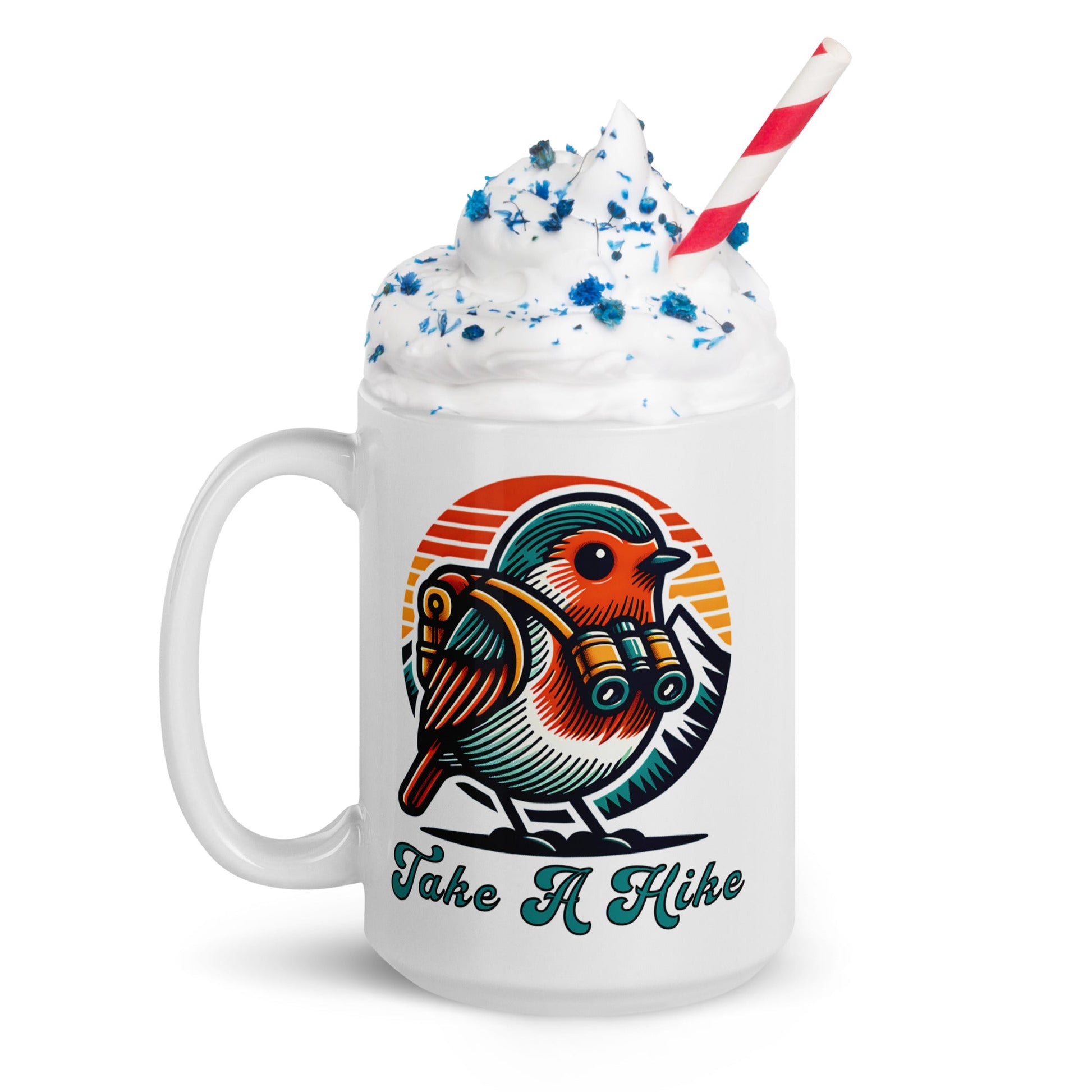 Bird Take A Hike White Glossy Mug (11 oz, 15 oz, 20 oz) - Mugs - Discovery Co.