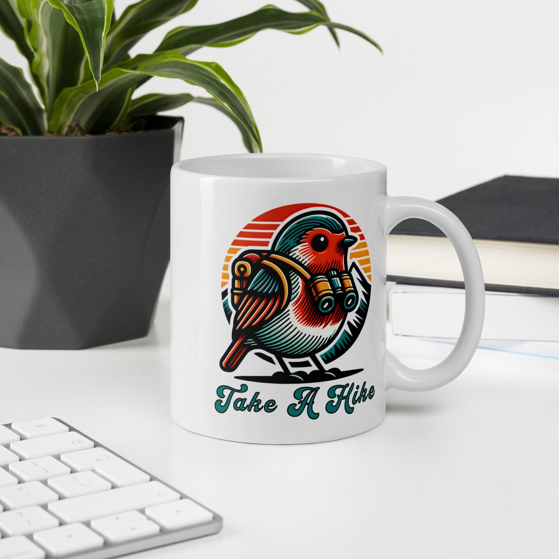 Bird Take A Hike White Glossy Mug (11 oz, 15 oz, 20 oz) - Mugs - Discovery Co.