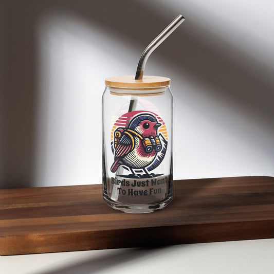 Birds Just Want To Have Fun Can - Shaped Glass - Can - Shaped Glass - Discovery Co.