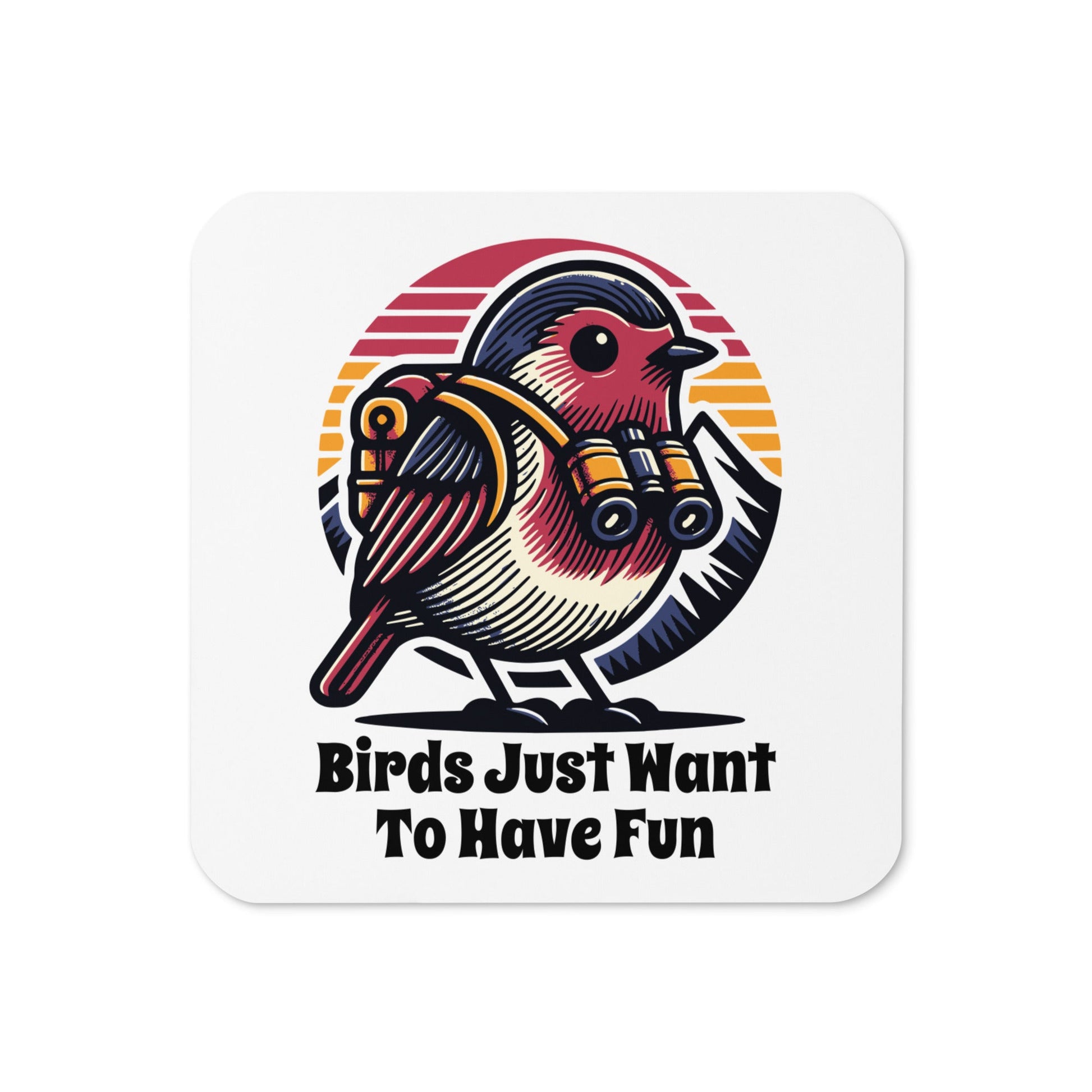 Birds Just Want To Have Fun Cork - Back Coaster - Coasters - Discovery Co.
