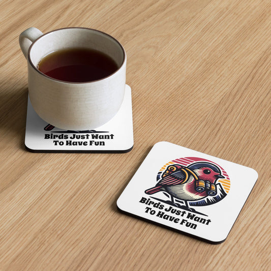 Birds Just Want To Have Fun Cork - Back Coaster - Coasters - Discovery Co.