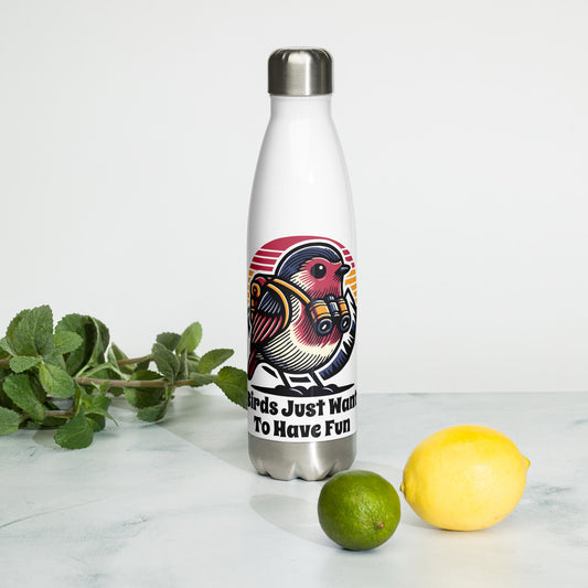 Birds Just Want To Have Fun Stainless Steel Water Bottle - Stainless Steel Water Bottle - Discovery Co.