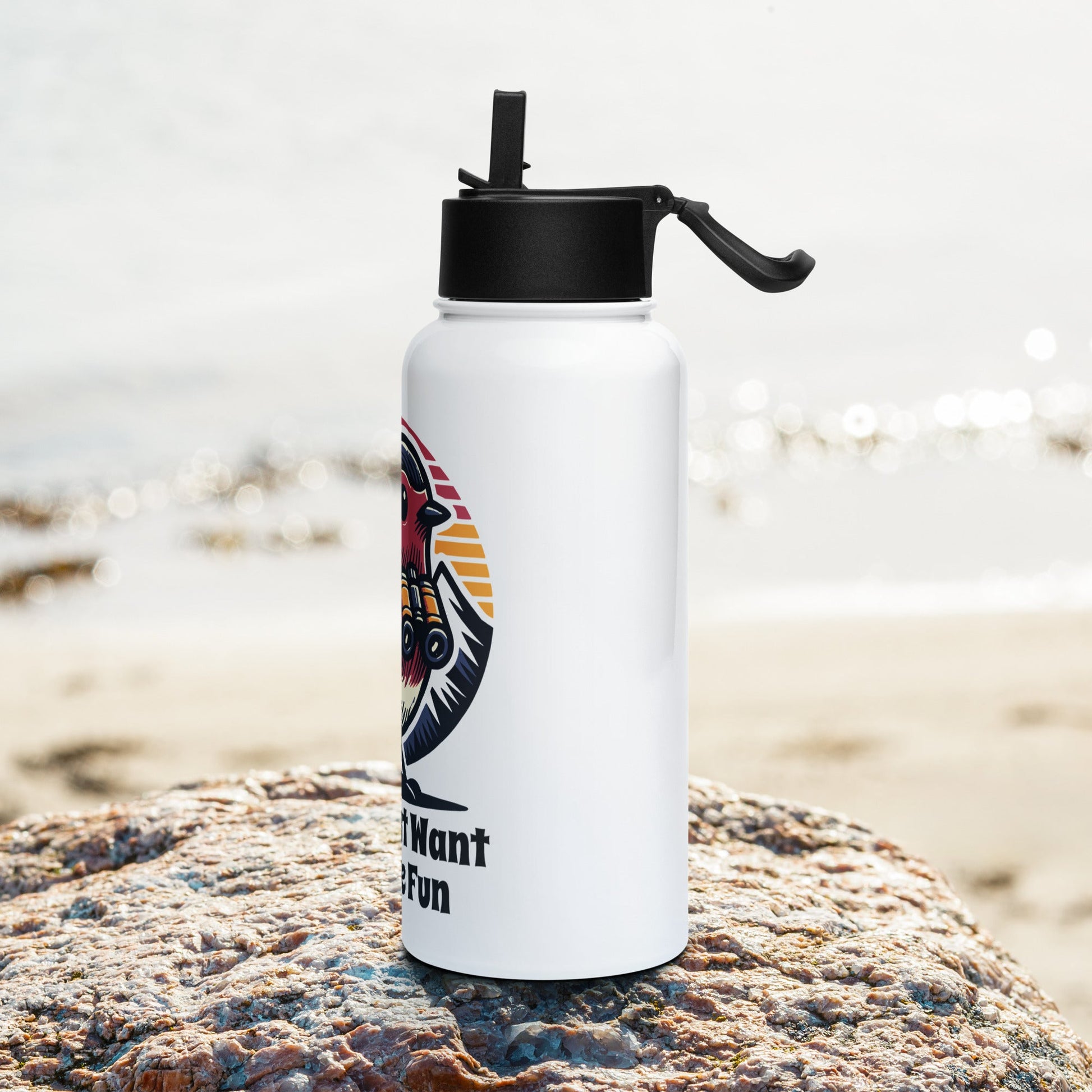 Birds Just Want To Have Fun Stainless Steel Water Bottle With Straw Lid - Stainless Steel Water Bottle With Straw Lid - Discovery Co.