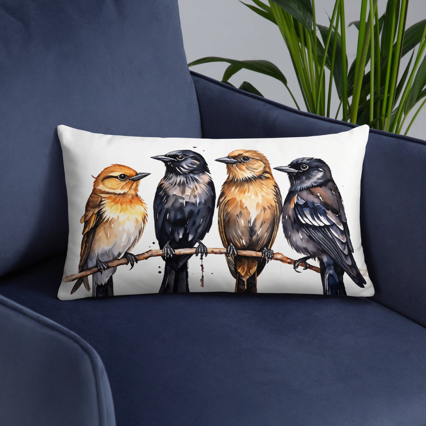 Birds Watercolor Art Basic Pillow - Pillows - Discovery Co.