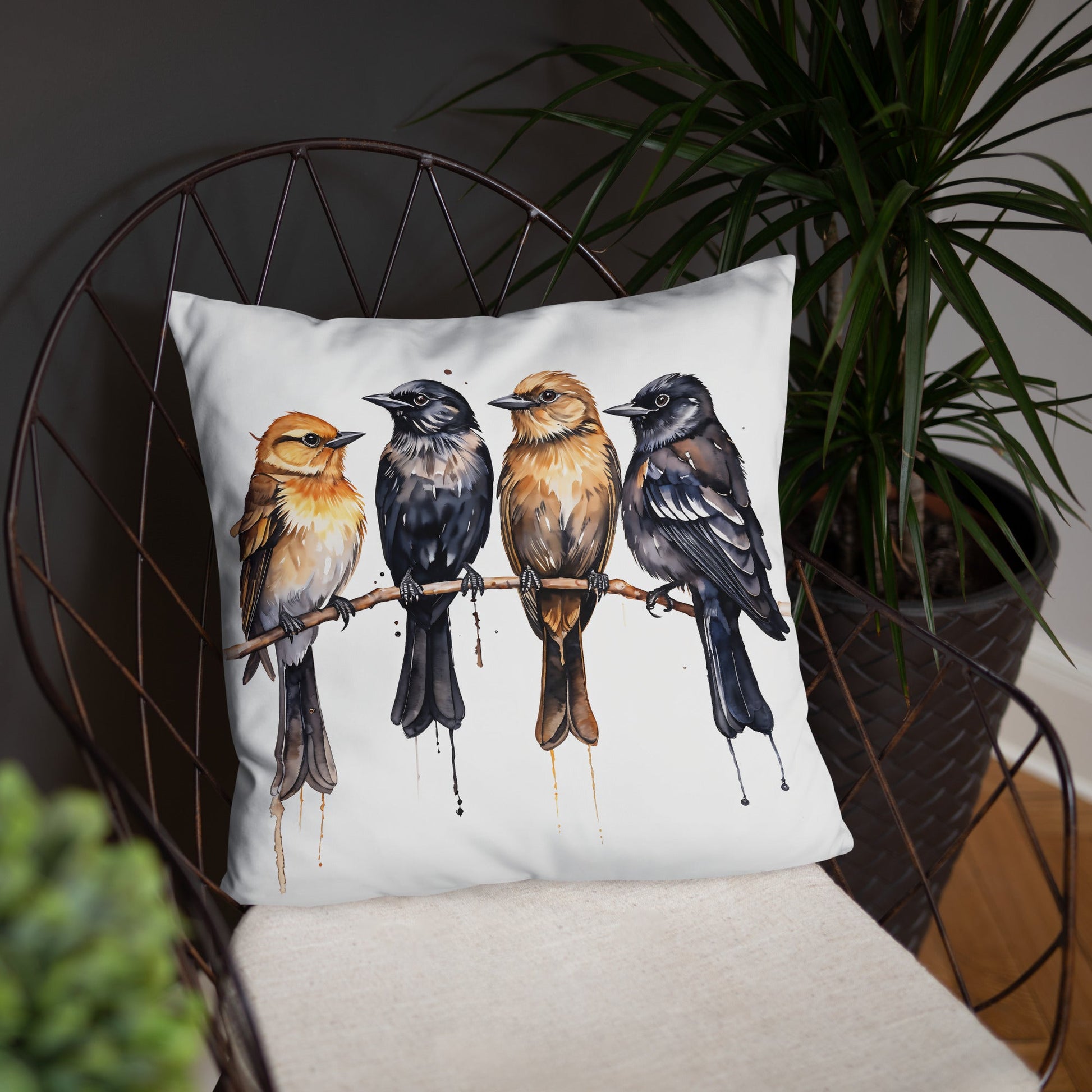 Birds Watercolor Art Basic Pillow - Pillows - Discovery Co.
