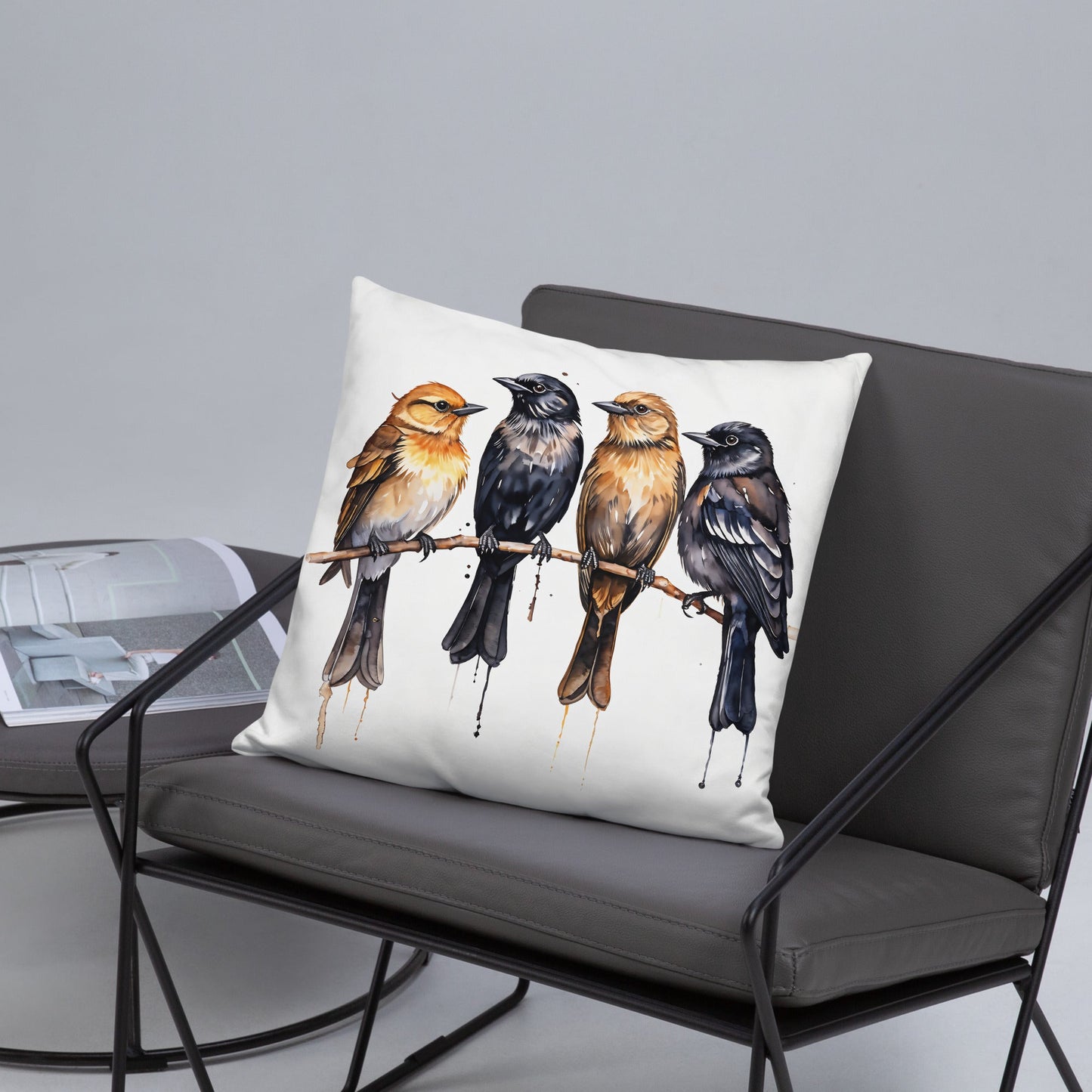 Birds Watercolor Art Basic Pillow - Pillows - Discovery Co.