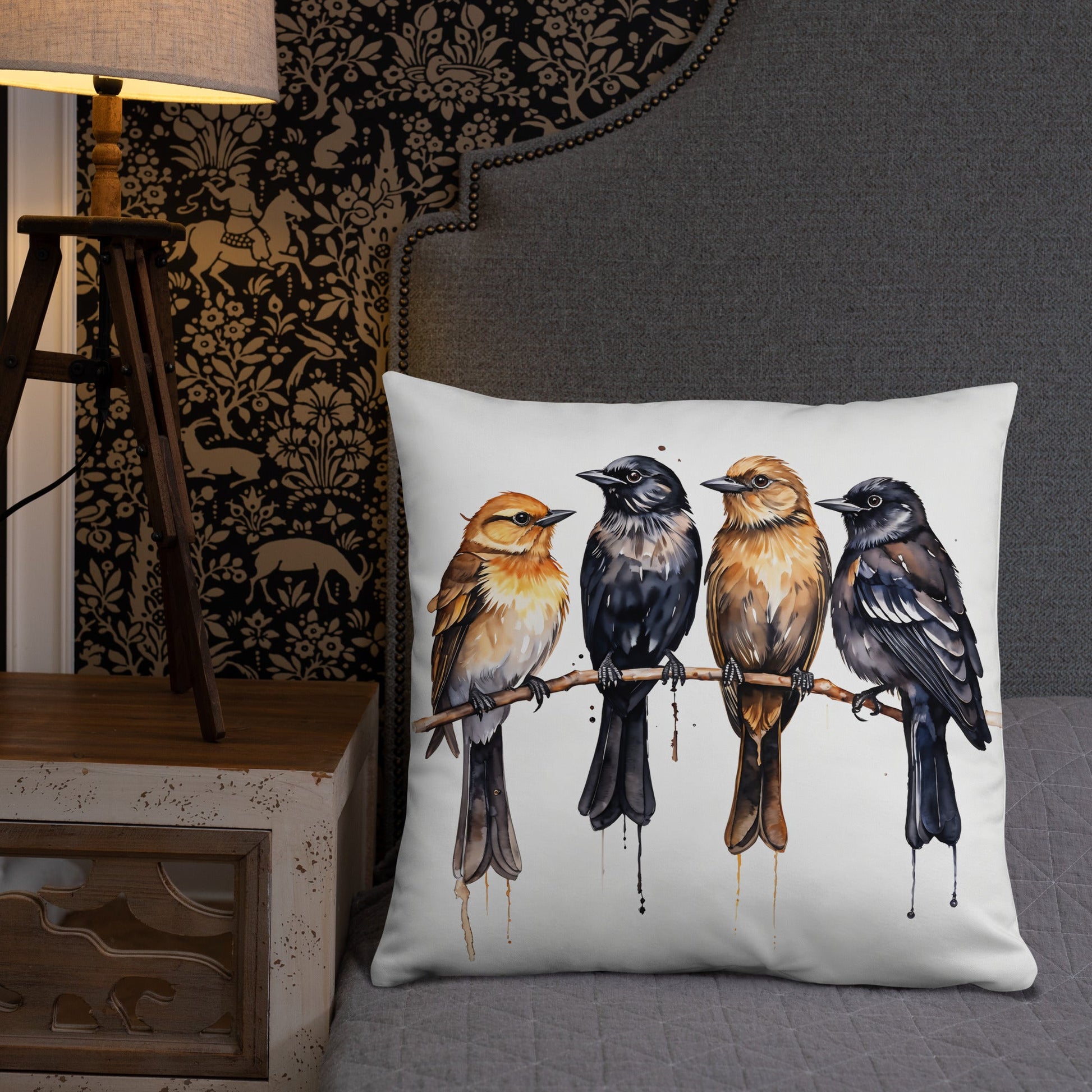 Birds Watercolor Art Basic Pillow - Pillows - Discovery Co.