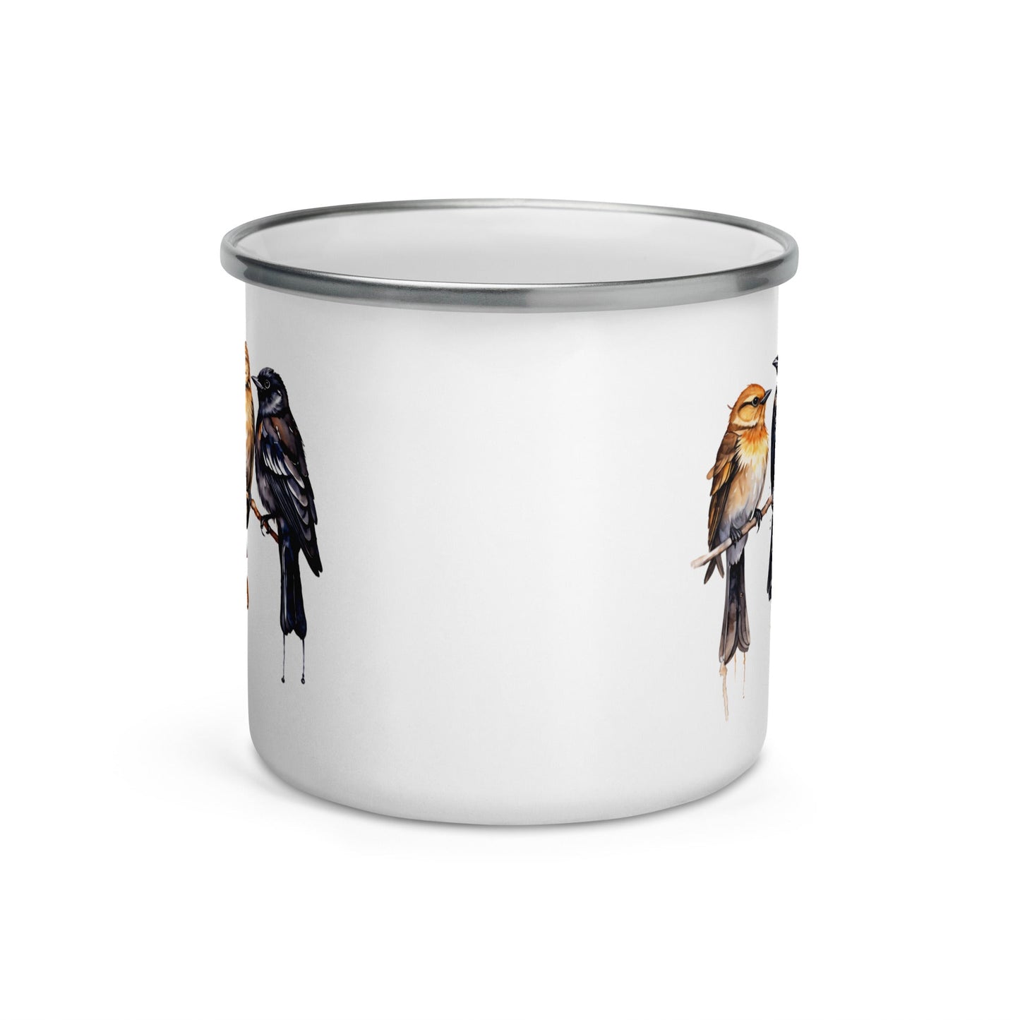 Birds Watercolor Art Enamel Mug (12 oz) - Mugs - Discovery Co.