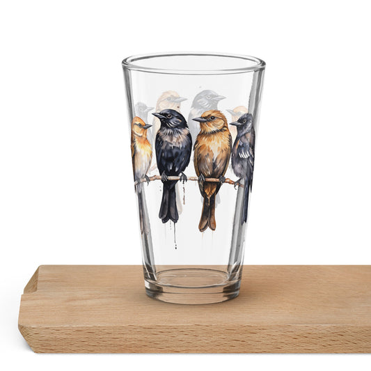 Birds Watercolor Art Pint Glass (16 oz) - Discovery Co.