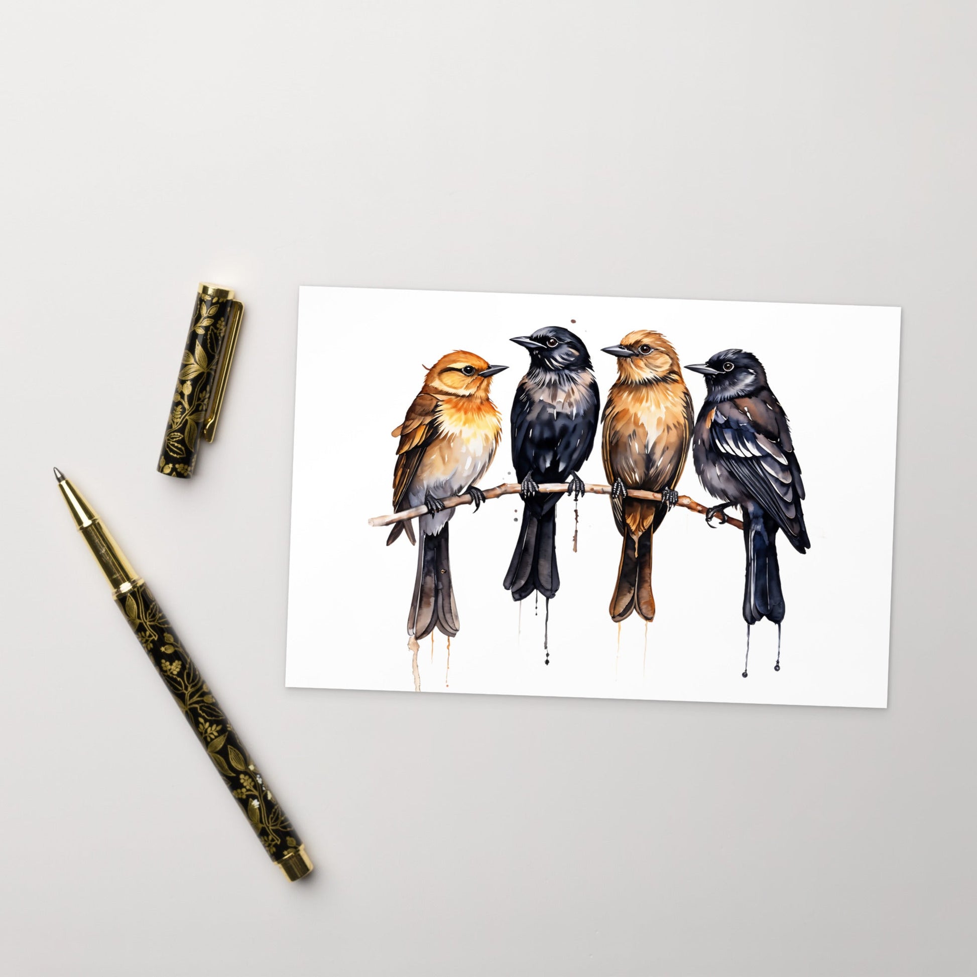 Birds Watercolor Art Standard Postcard - Post Cards - Discovery Co.