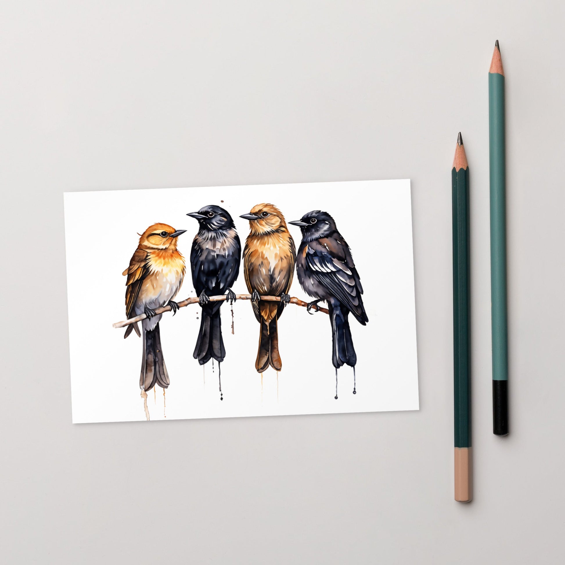Birds Watercolor Art Standard Postcard - Post Cards - Discovery Co.