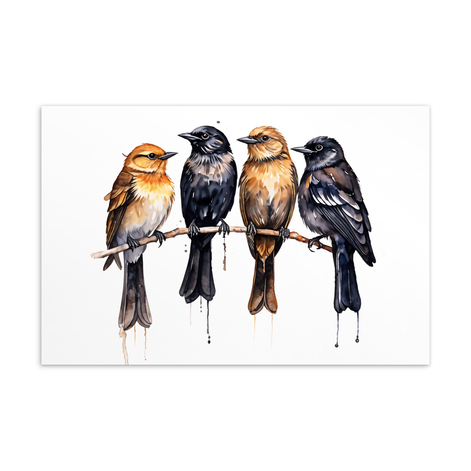 Birds Watercolor Art Standard Postcard - Post Cards - Discovery Co.