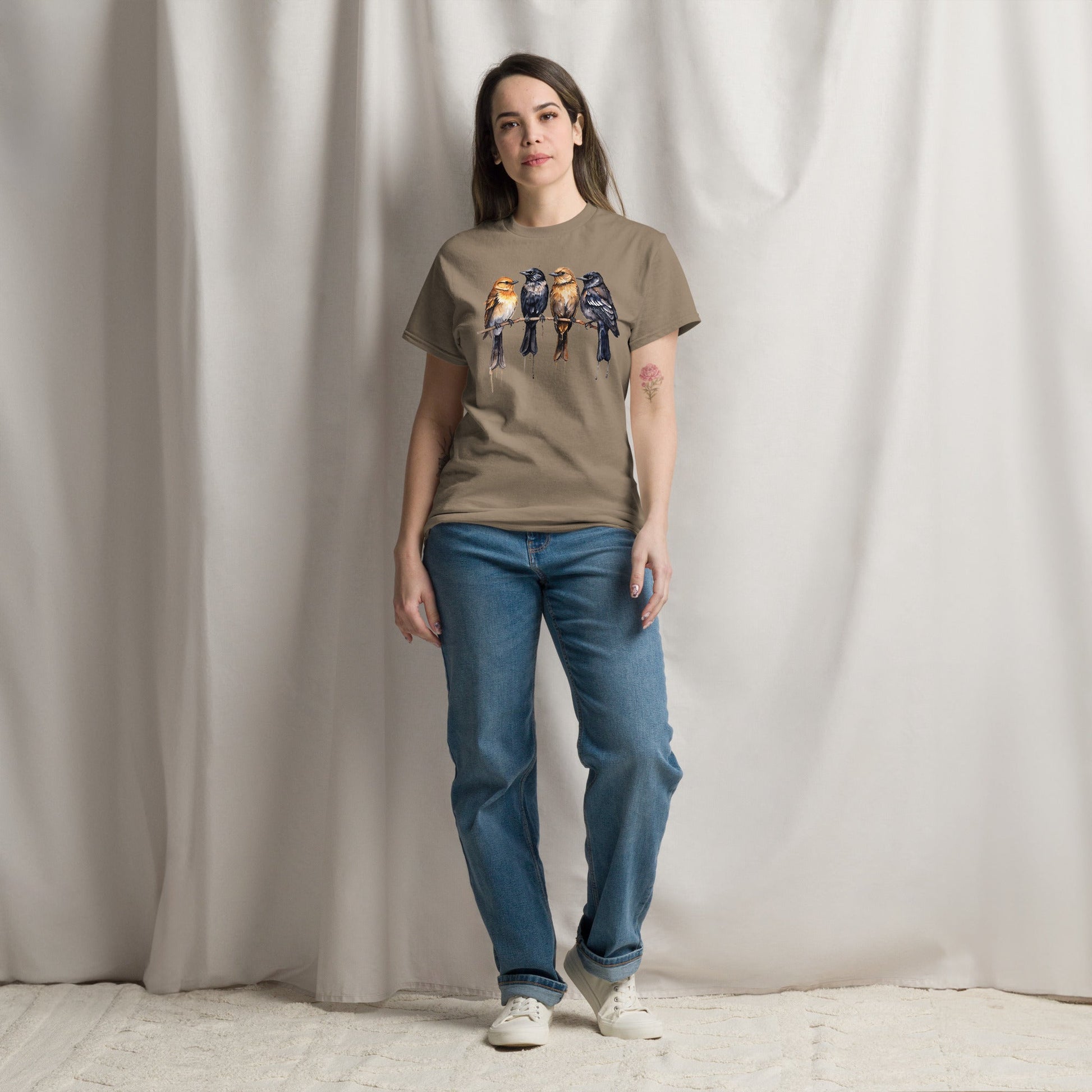 Birds Watercolor Art Women's (Unisex) Classic Tee - Women's Shirts - Discovery Co.