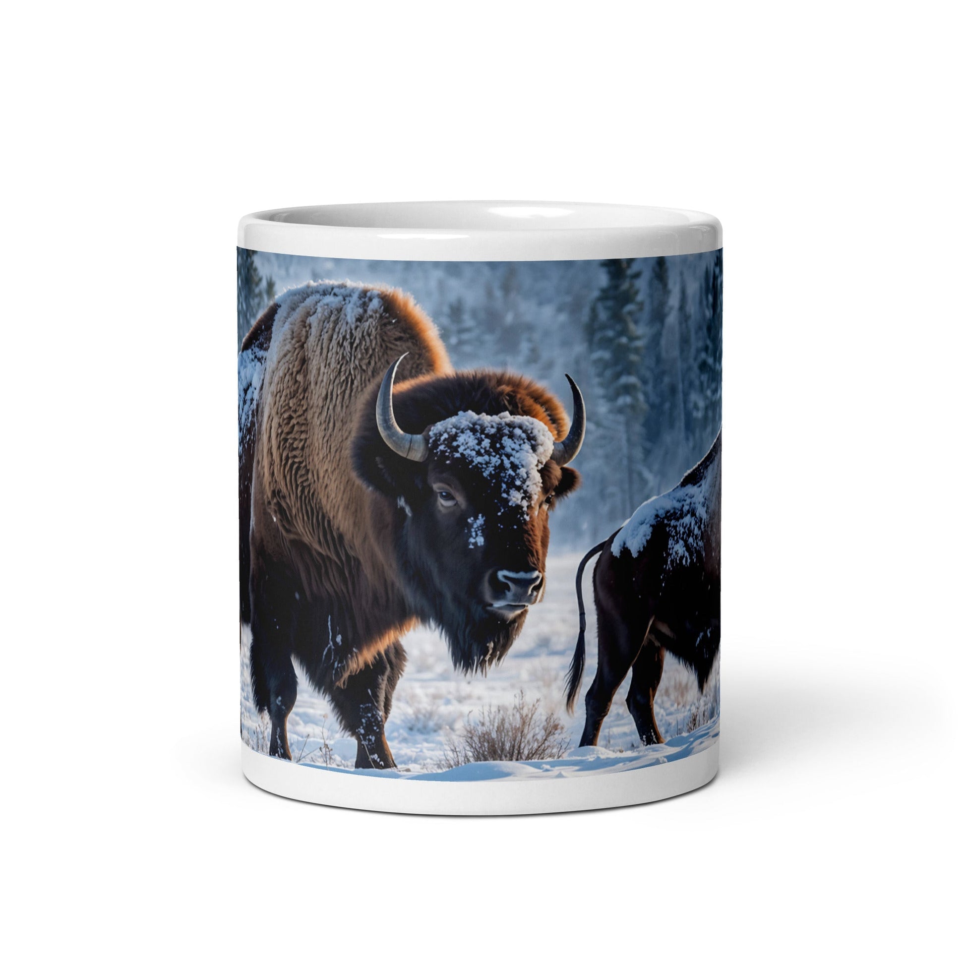 Bison White Glossy Mug (11 oz, 15 oz, 20 oz) - Mugs - Discovery Co.