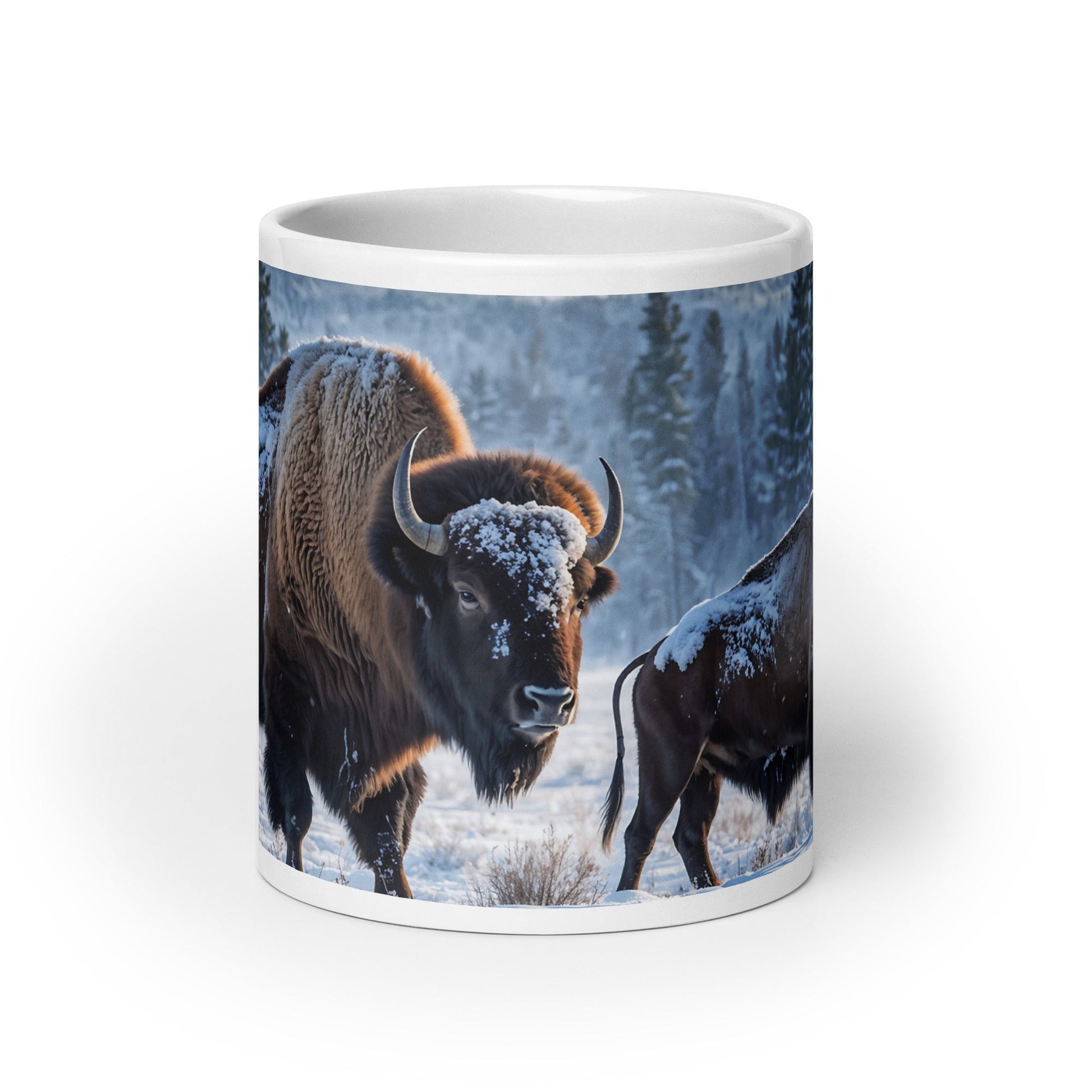 Bison White Glossy Mug (11 oz, 15 oz, 20 oz) - Mugs - Discovery Co.