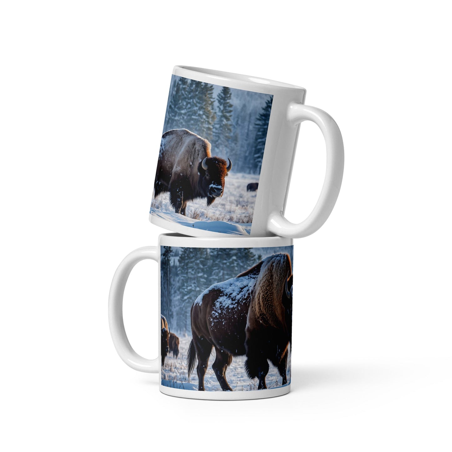 Bison White Glossy Mug (11 oz, 15 oz, 20 oz) - Mugs - Discovery Co.