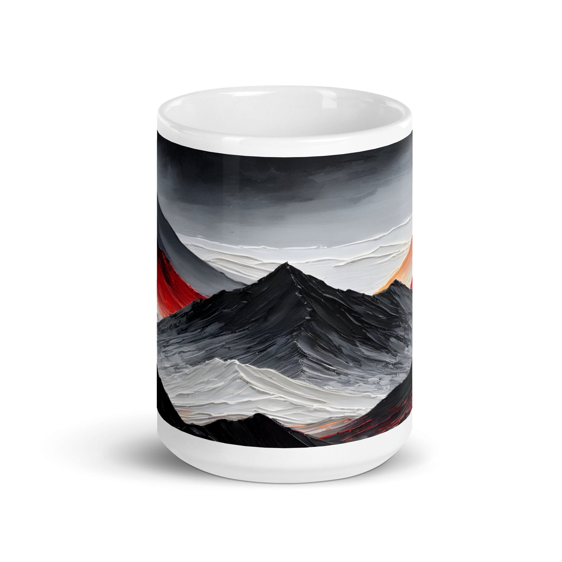 Black and Red Mountains White Glossy Mug - Mugs - Discovery Co.