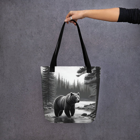 Black And White Bear II Tote Bag - Tote Bags - Discovery Co.