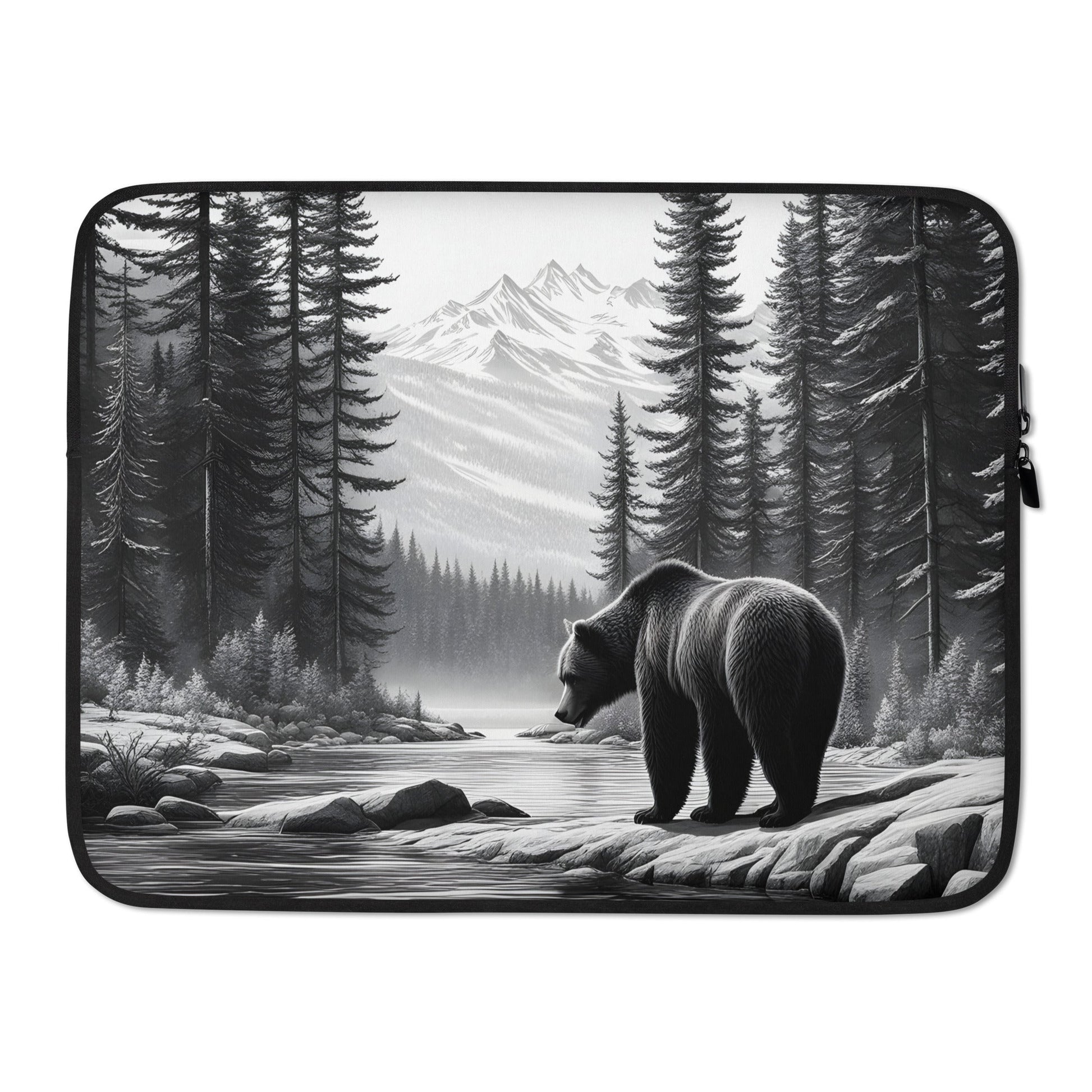 Black And White Bear Laptop Sleeve - Laptop Cases - Discovery Co.