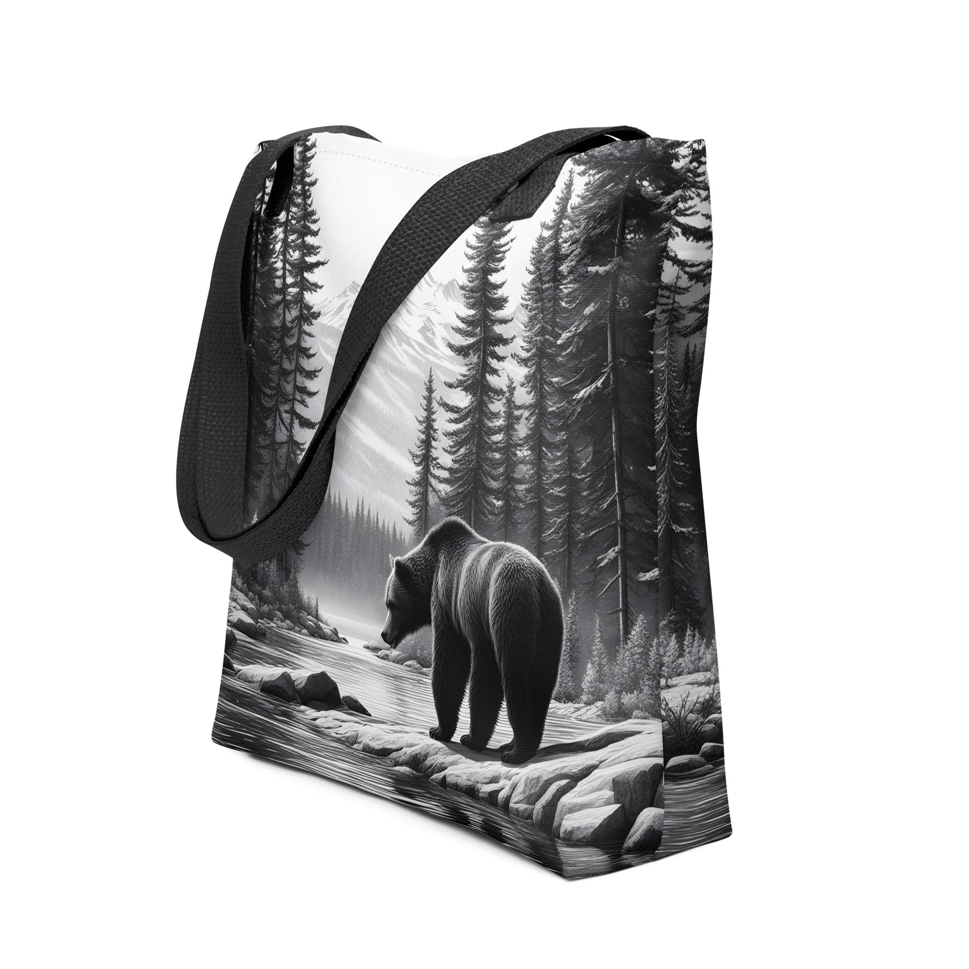Black And White Bear Tote Bag - Tote Bags - Discovery Co.