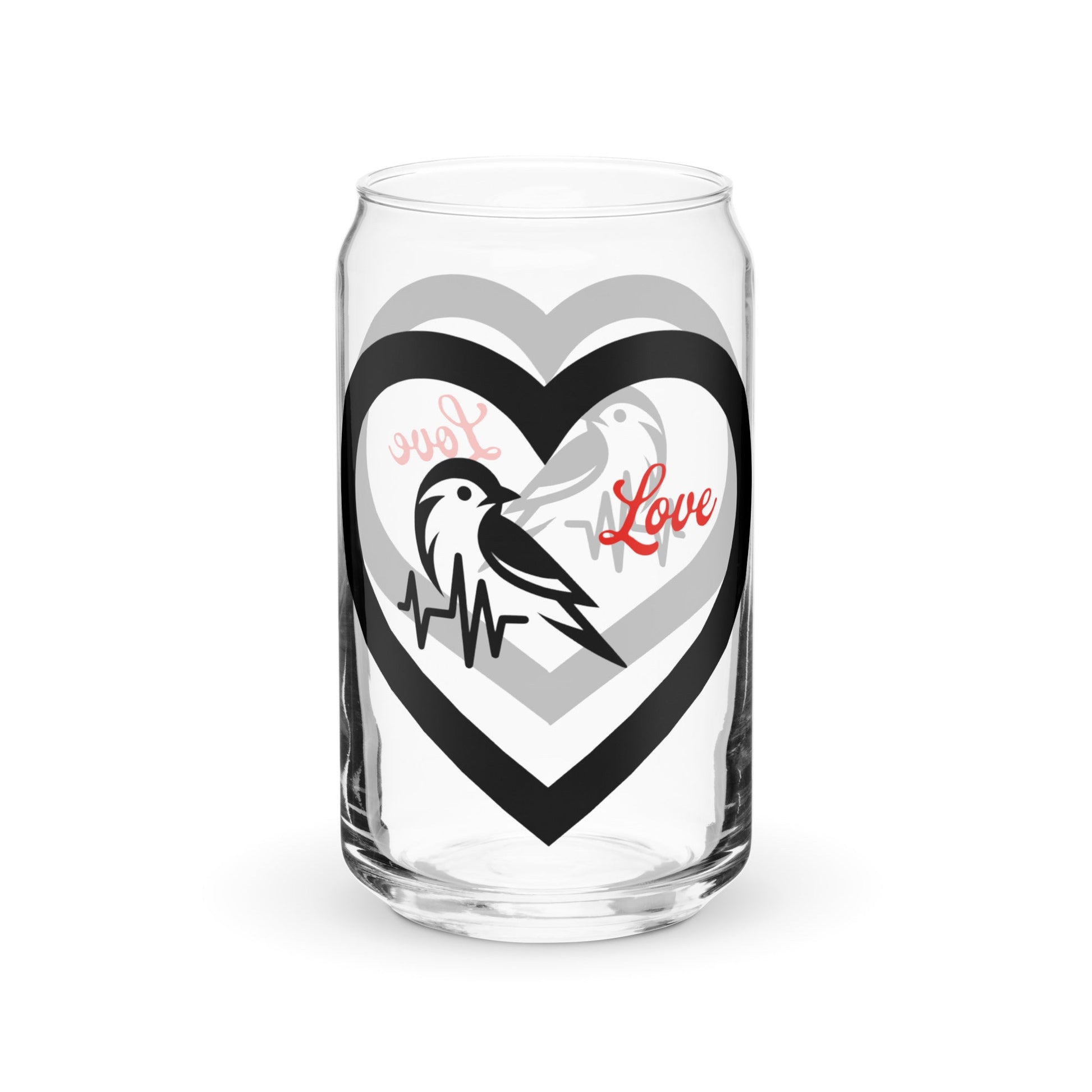 Black Bird Heartbeat Can - Shaped Glass - Can - Shaped Glass - Discovery Co.