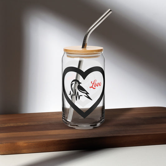 Black Bird Heartbeat Can - Shaped Glass - Can - Shaped Glass - Discovery Co.