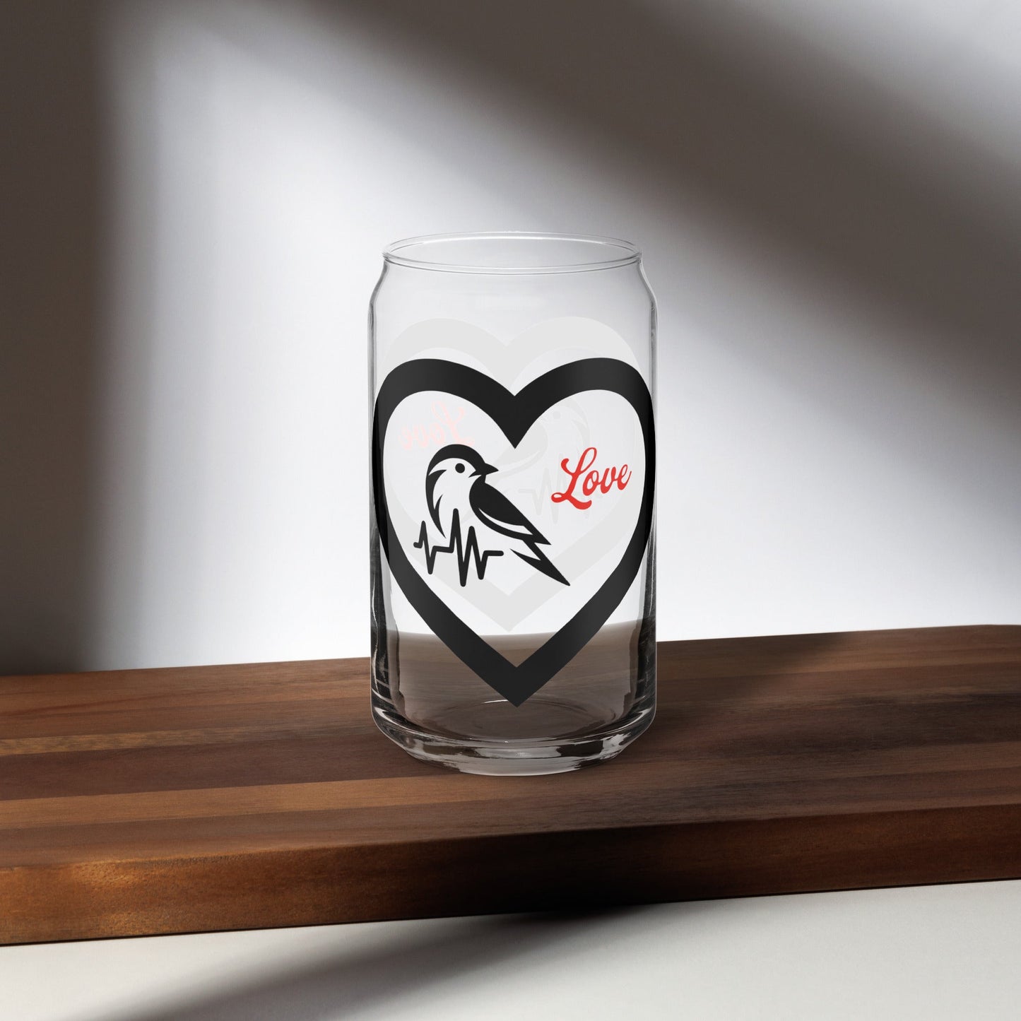 Black Bird Heartbeat Can - Shaped Glass - Can - Shaped Glass - Discovery Co.