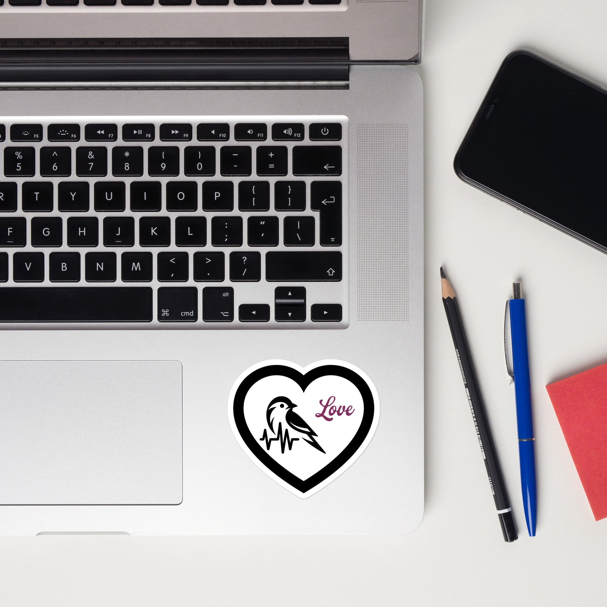 Black Bird Heartbeat II Bubble - Free Stickers - Stickers - Discovery Co.