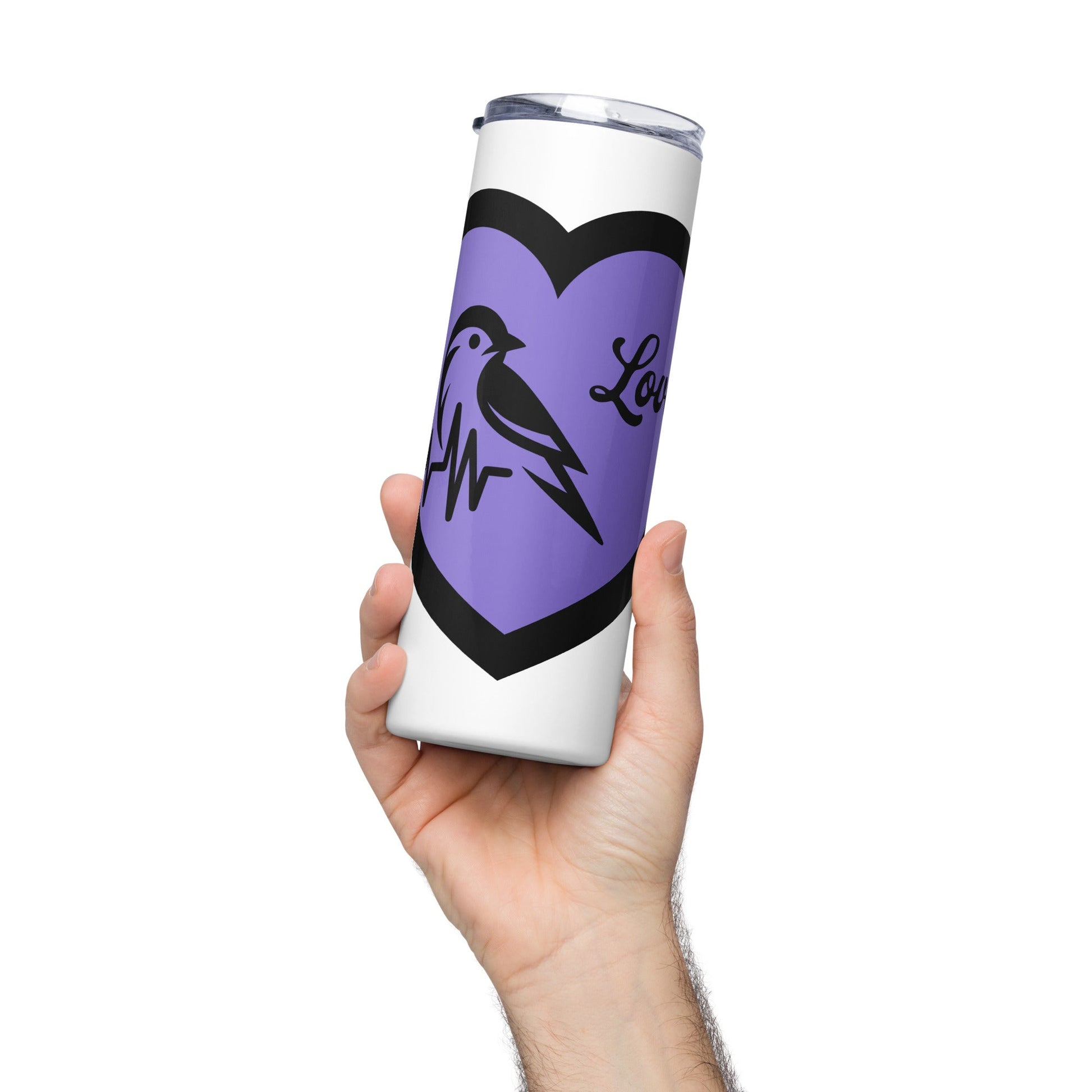 Black Bird Heartbeat II Stainless Steel Tumbler - Steel Tumbler - Discovery Co.