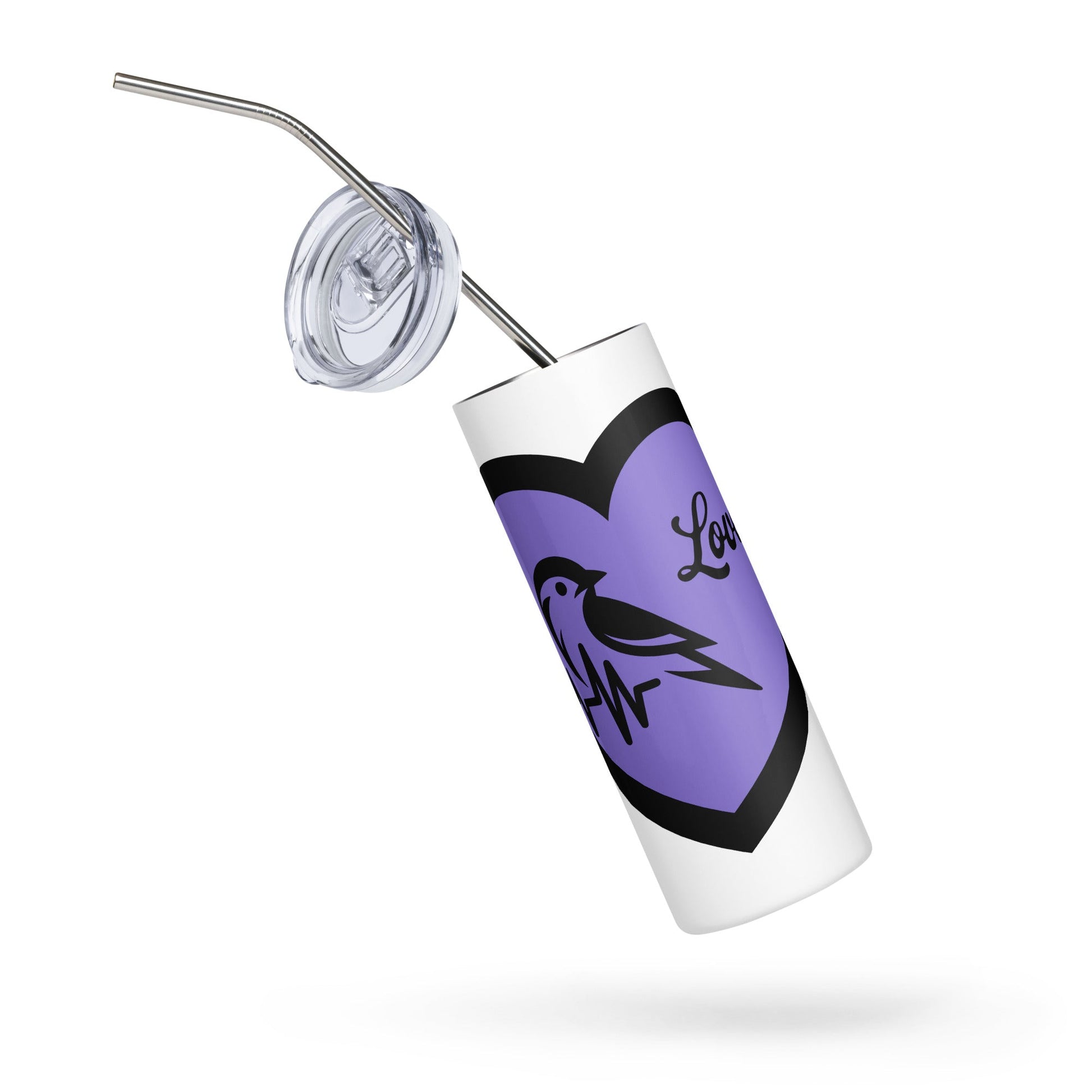 Black Bird Heartbeat II Stainless Steel Tumbler - Steel Tumbler - Discovery Co.