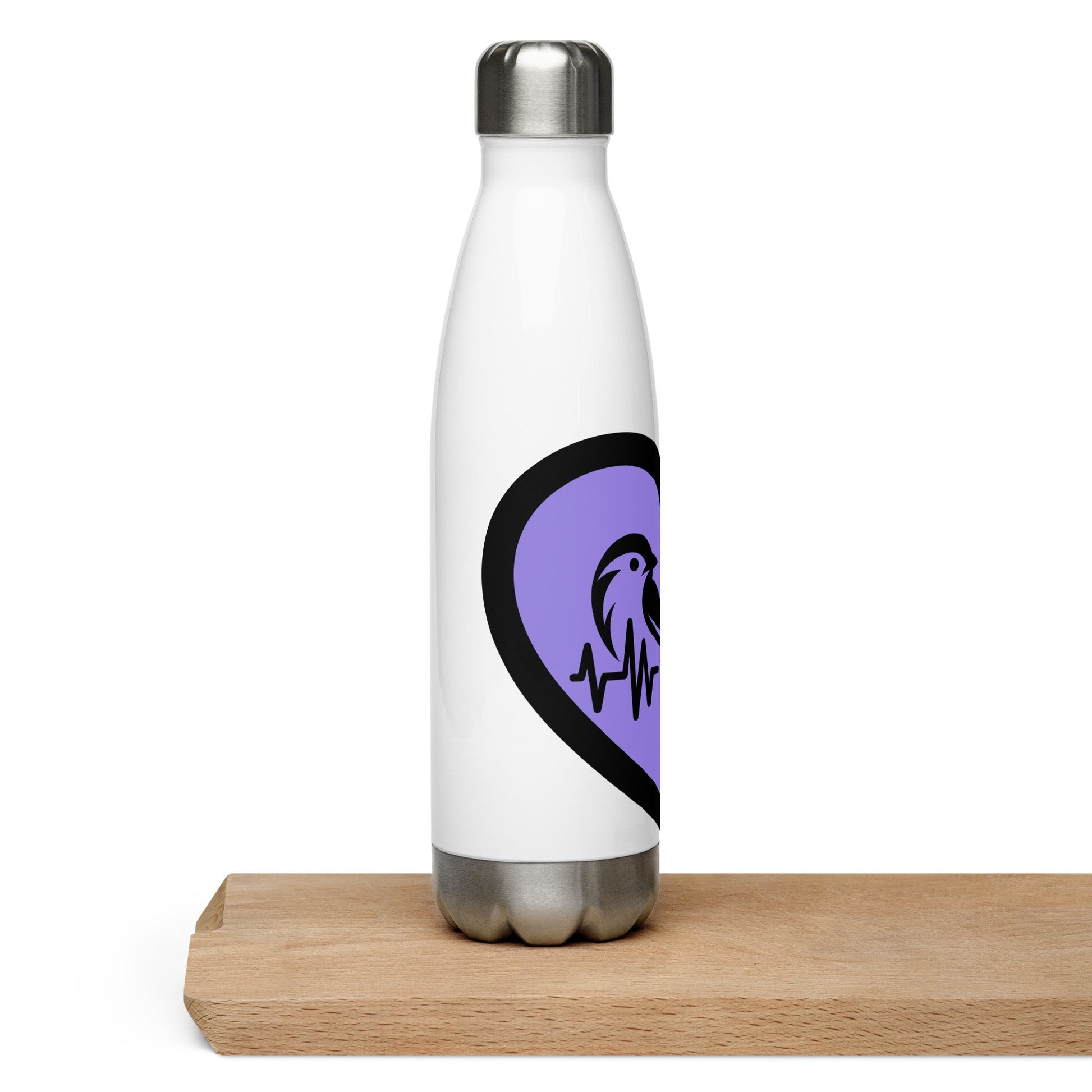 Black Bird Heartbeat II Stainless Steel Water Bottle - Stainless Steel Water Bottle - Discovery Co.