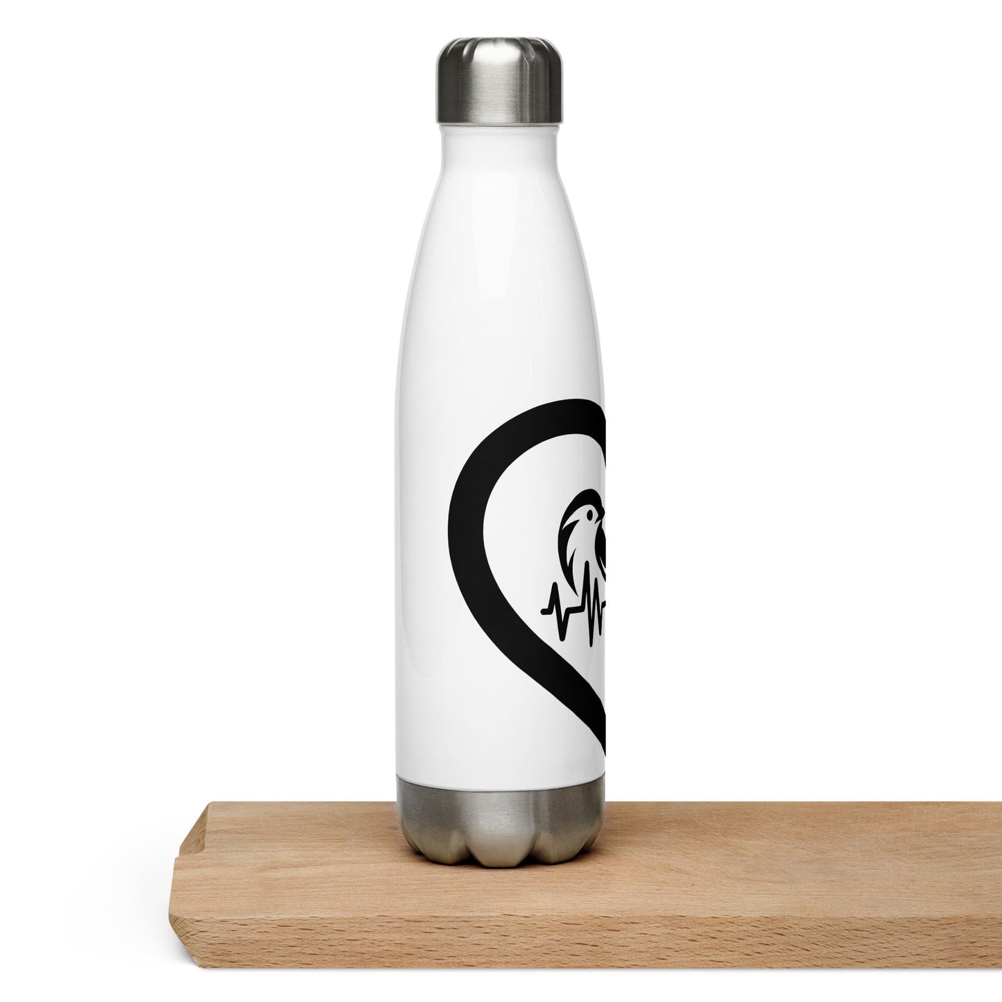 Black Bird Heartbeat Stainless Steel Water Bottle - Stainless Steel Water Bottle - Discovery Co.