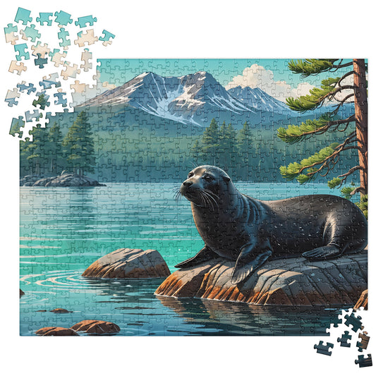Black Seal On Rock Jigsaw Puzzle - Puzzle - Discovery Co.