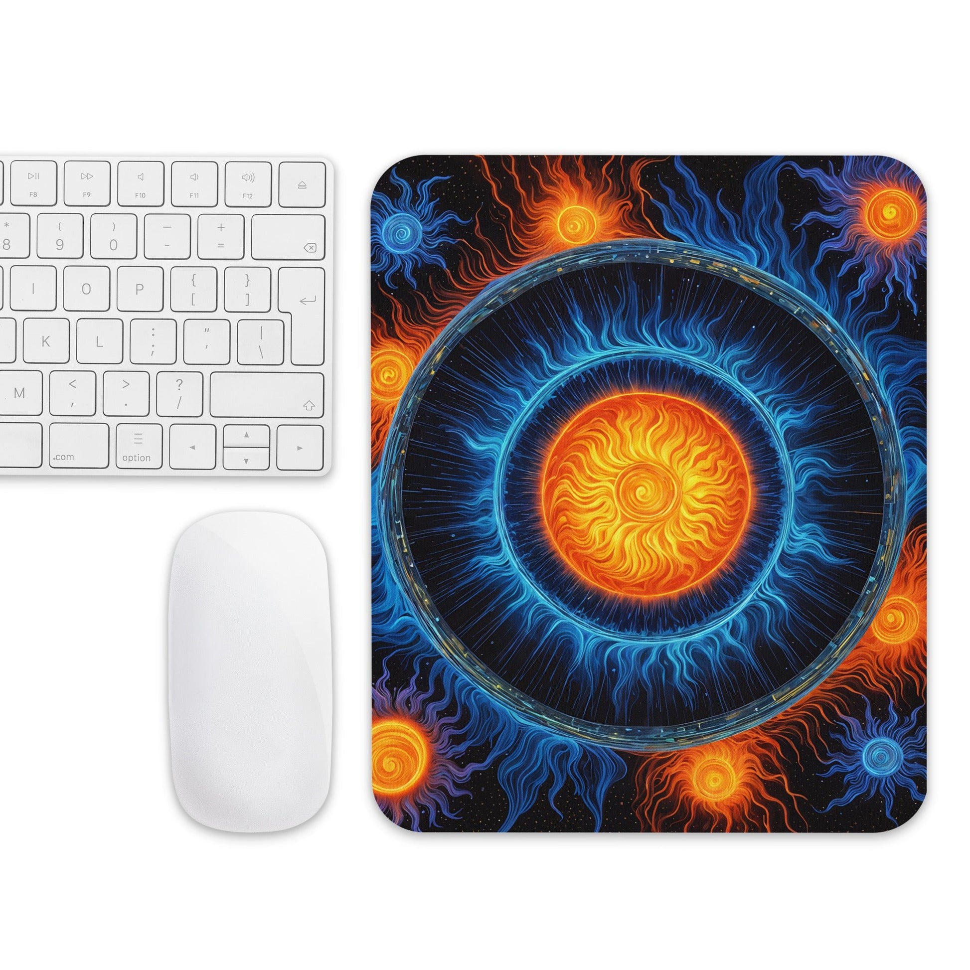 Blue and Orange Sun Mouse Pad - Mouse Pads - Discovery Co.