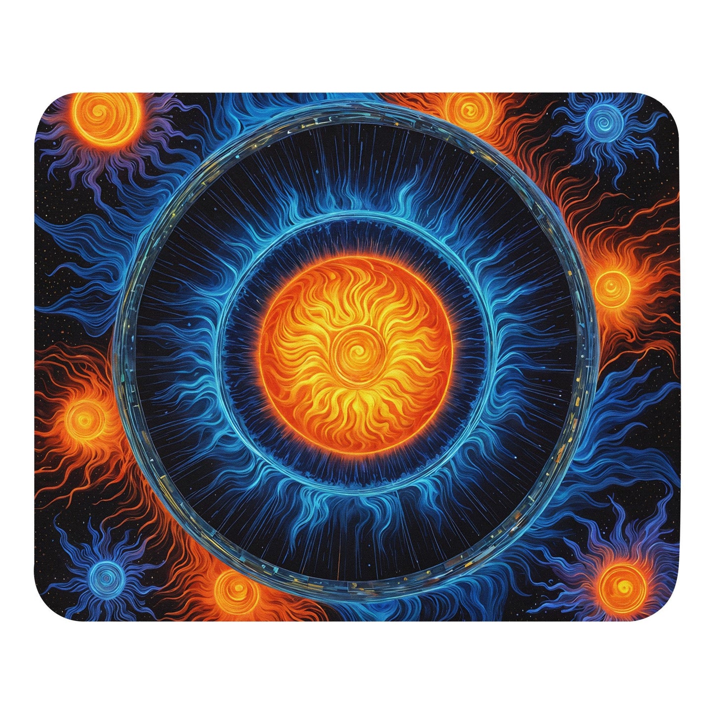 Blue and Orange Sun Mouse Pad - Mouse Pads - Discovery Co.