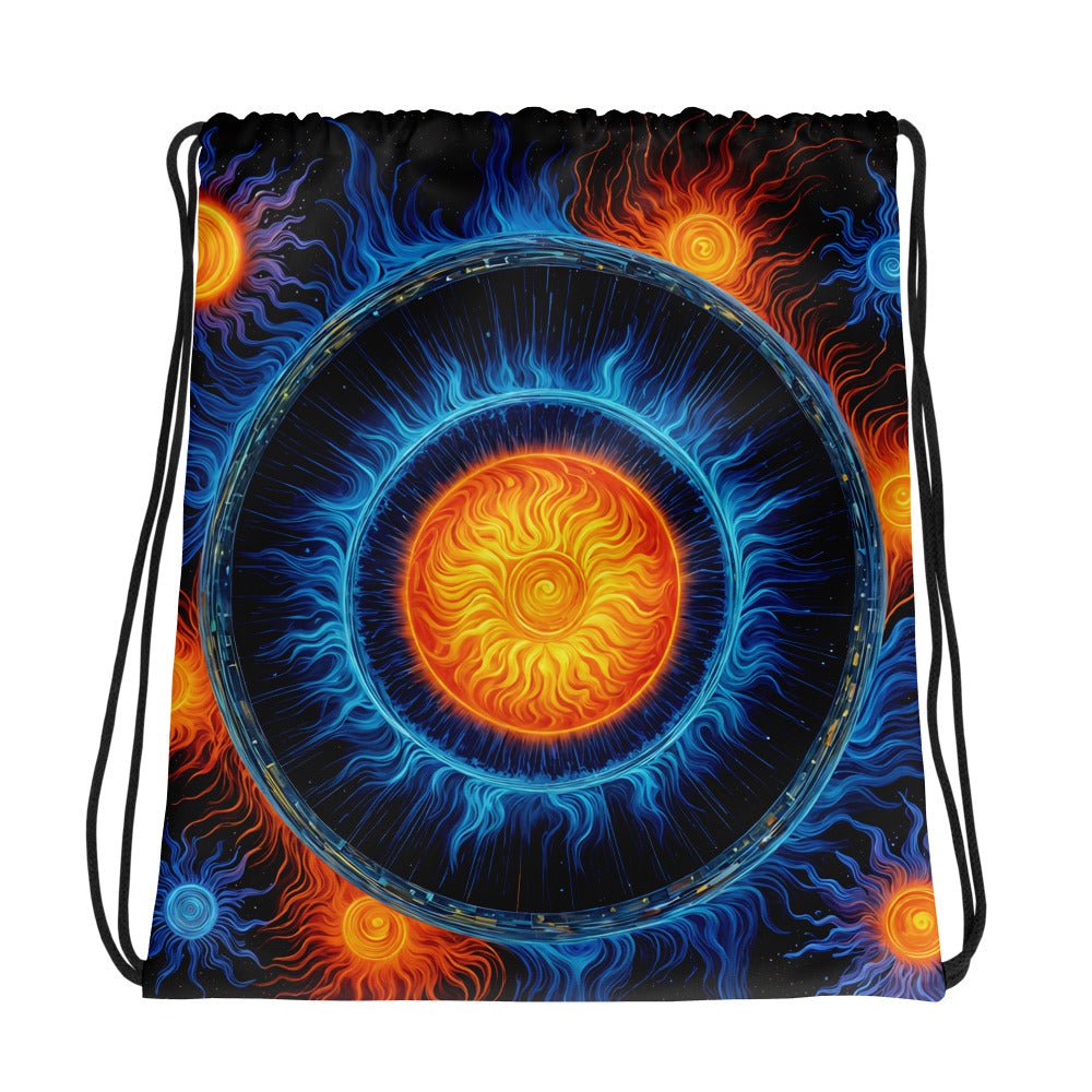 Blue And Orange Suns Drawstring Bag - Drawstring Bag - Discovery Co.