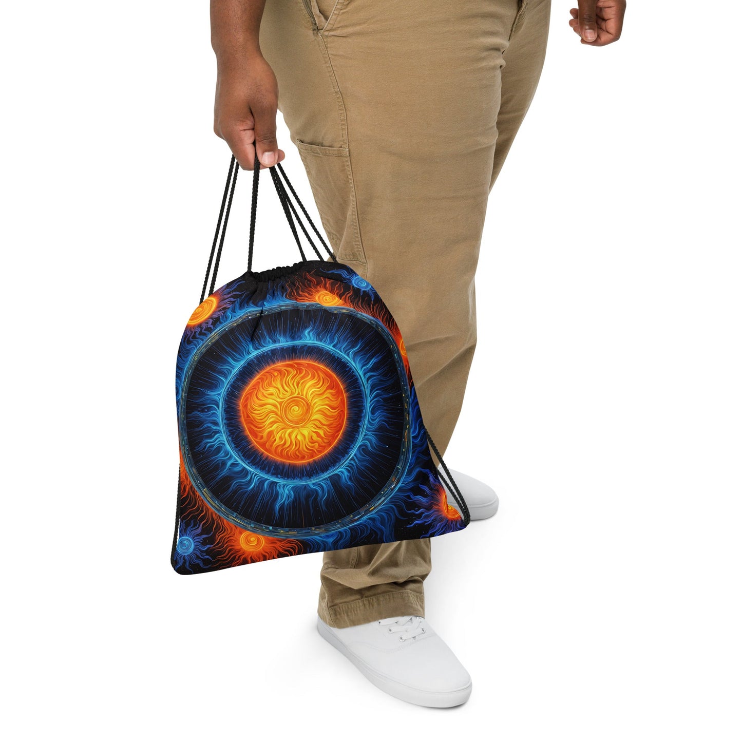 Blue And Orange Suns Drawstring Bag - Drawstring Bag - Discovery Co.
