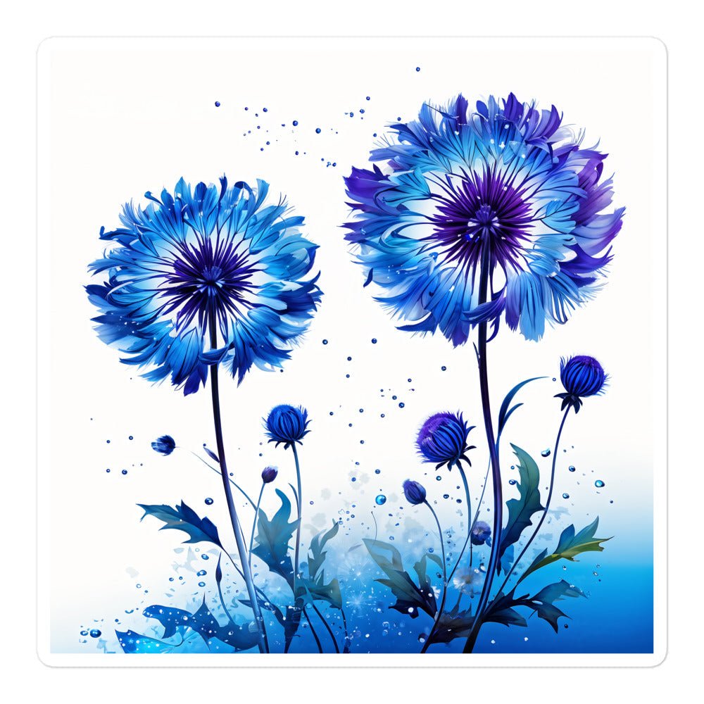 Blue and Purple Flowers Bubble-free Stickers - Stickers - Discovery Co.