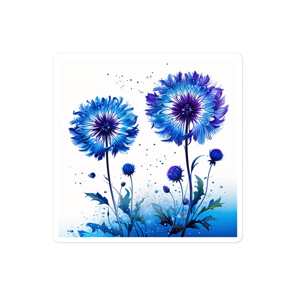 Blue and Purple Flowers Bubble-free Stickers - Stickers - Discovery Co.