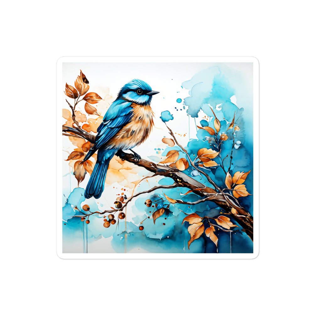 Blue and Tan Bird 2 Bubble-free stickers - Stickers - Discovery Co.