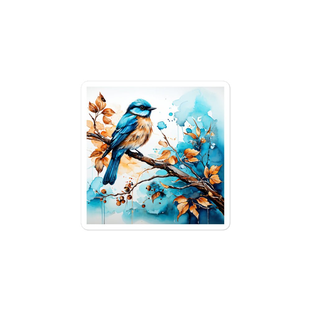 Blue and Tan Bird 2 Bubble-free stickers - Stickers - Discovery Co.