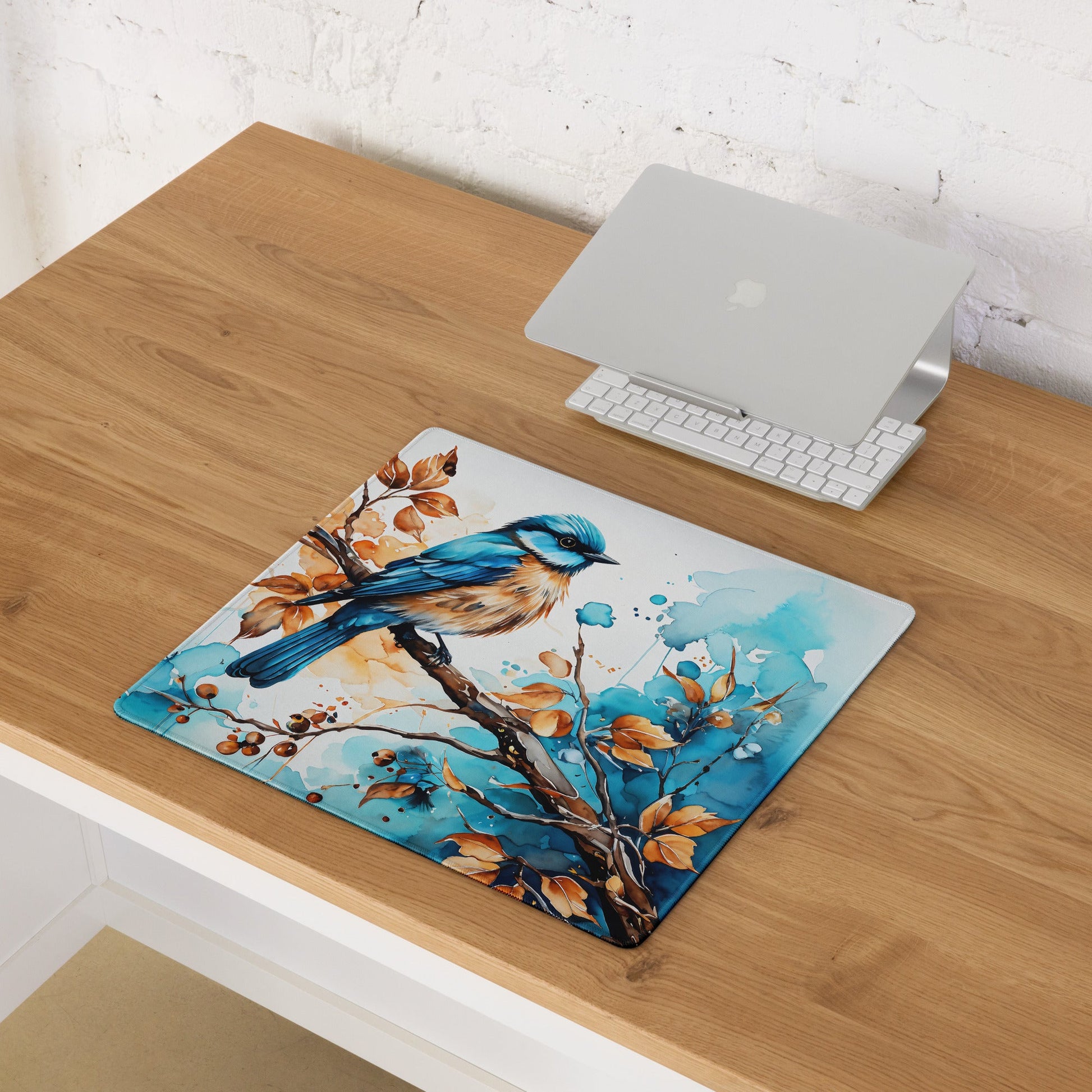 Blue and Tan Bird 2 Gaming Mouse Pad - Mouse Pads - Discovery Co.