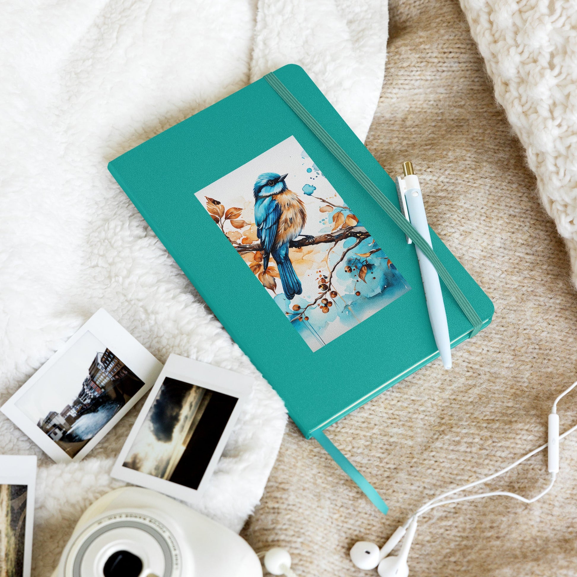 Blue and Tan Bird 2 Hardcover Bound Notebook - Hardcover Bound Notebooks - Discovery Co.