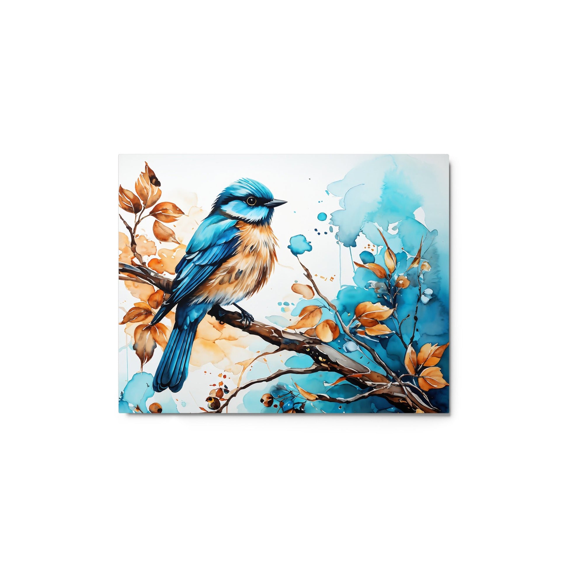 Blue and Tan Bird 2 Metal Prints - Metal Prints - Discovery Co.