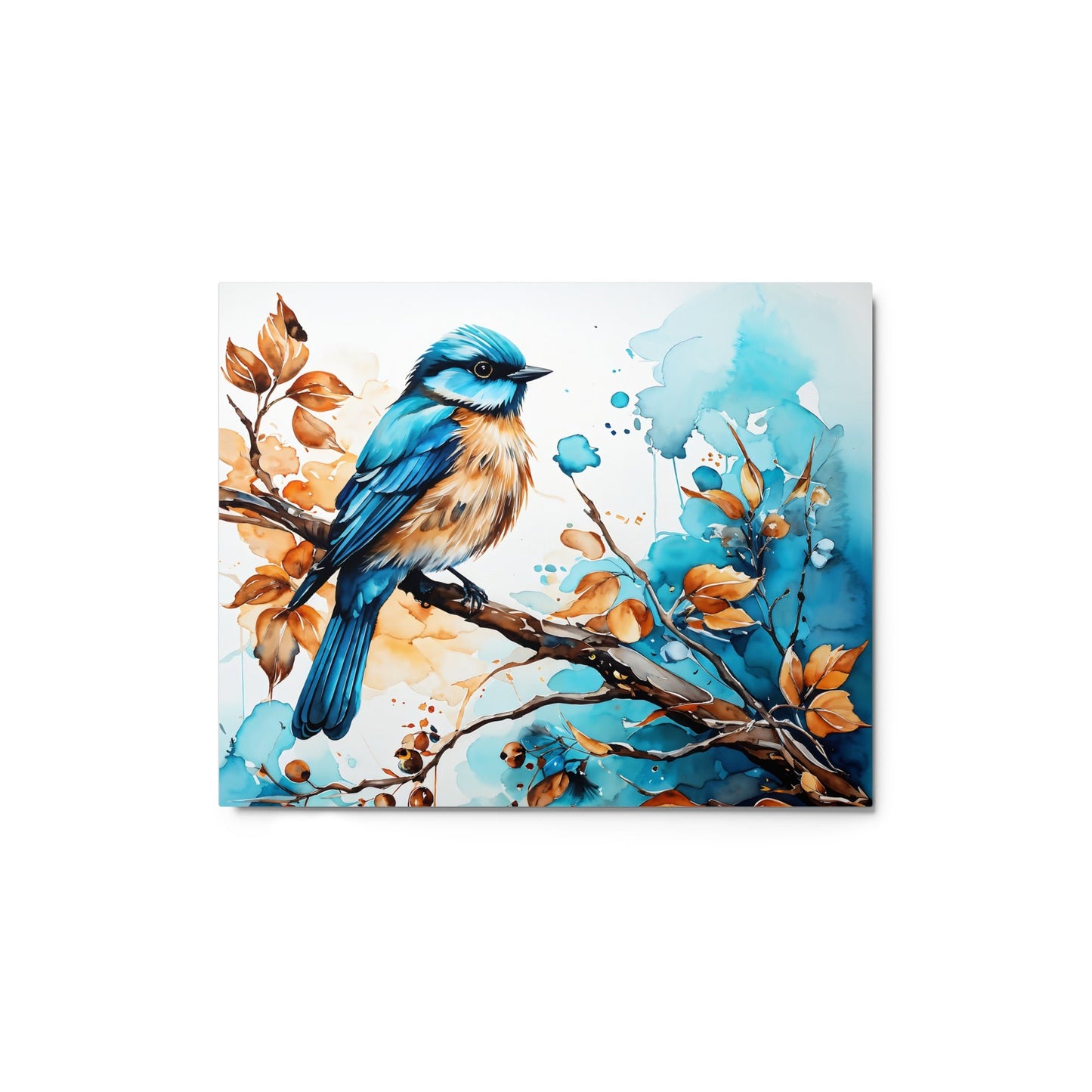 Blue and Tan Bird 2 Metal Prints - Metal Prints - Discovery Co.