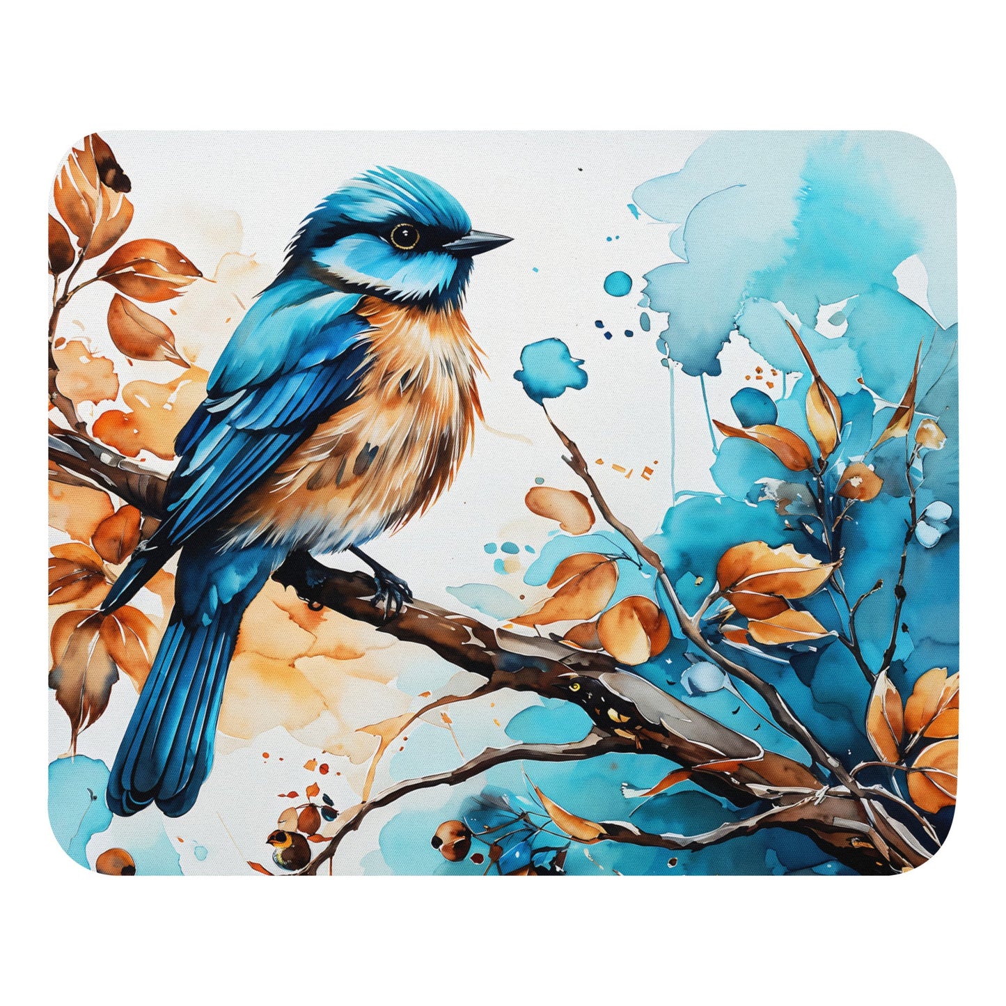 Blue and Tan Bird 2 Mouse Pad - Discovery Co.